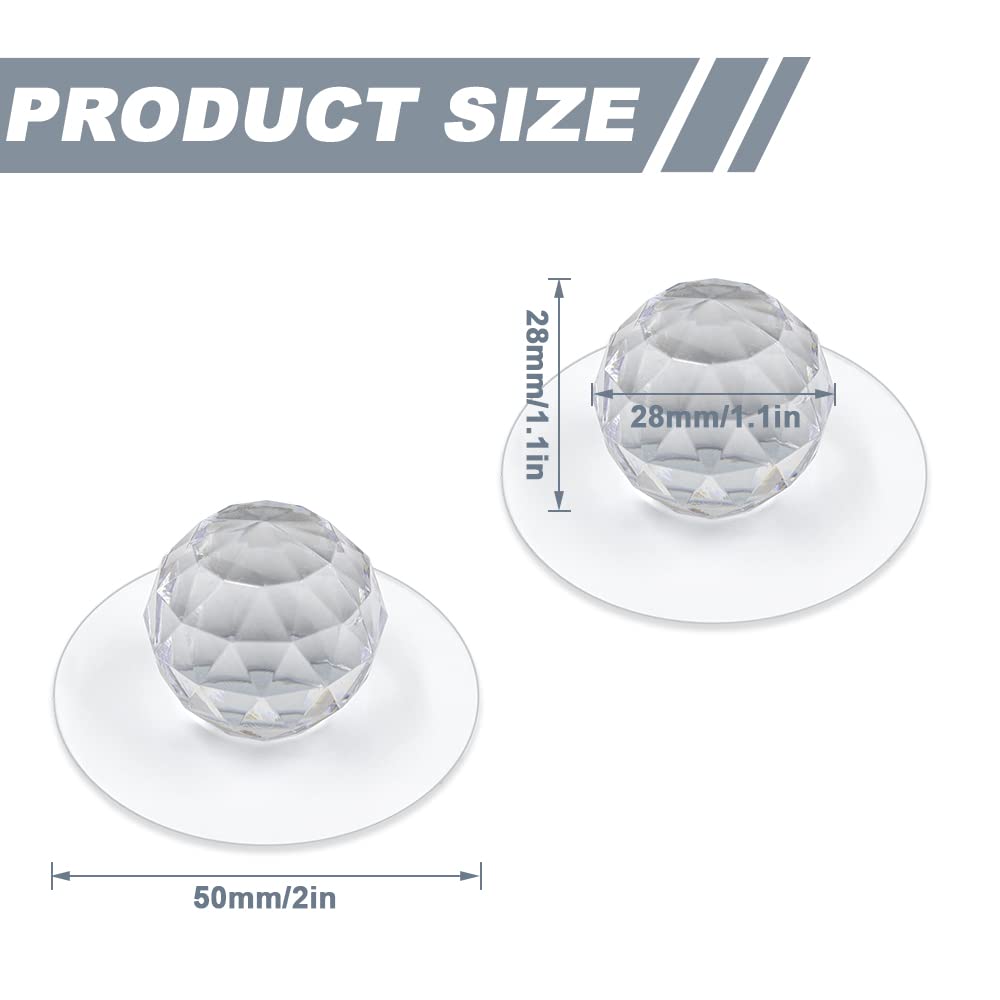 4 Pcs Clear Acrylic Knobs - No Drill Self-Adhesive for Drawers & Cabinets - 1.1 Inch - Perfect for Wardrobe & Bookcase