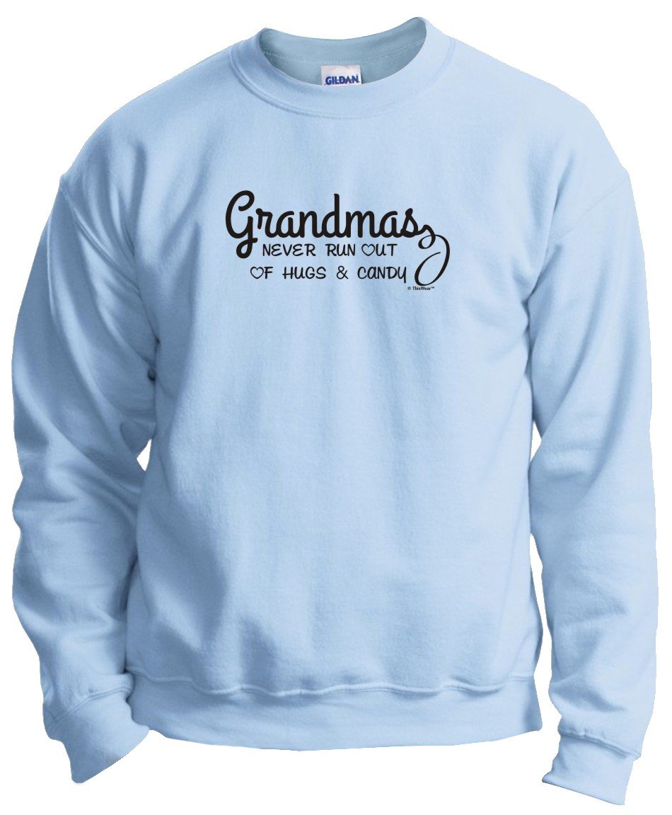 Grandma's Never Run Out of Hugs and Candy Crewneck Sweatshirt | Cozy Women's Pullover Sweater | Perfect for Family Gatherings & Holiday Gifts