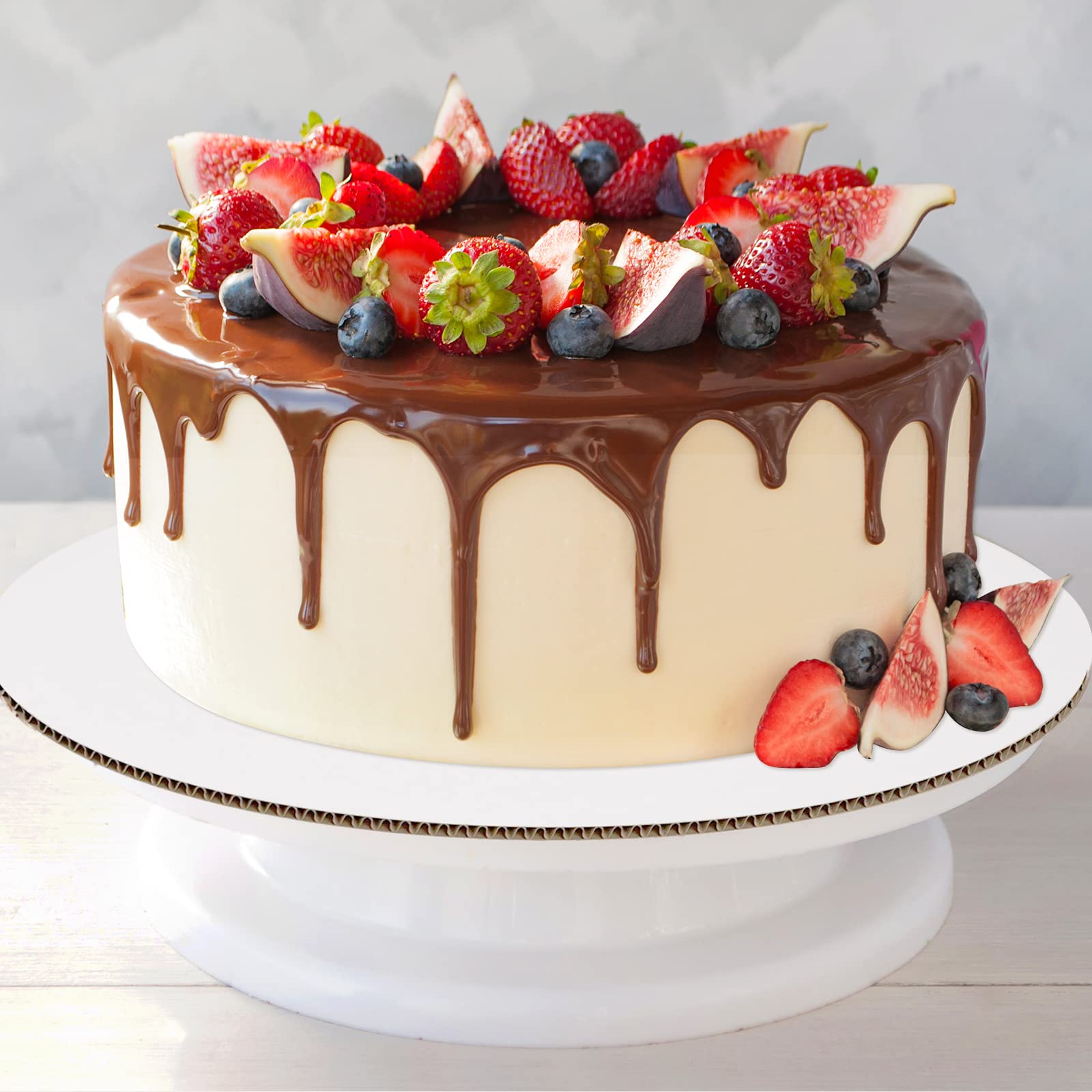 50-Pack 10 Inch Round White Cardboard Cake Boards - Food Grade Disposable Cake Plates & Bases for Baking, Decorating, and Serving - Perfect for Birthday Cakes, Wedding Cakes, and Dessert Displays