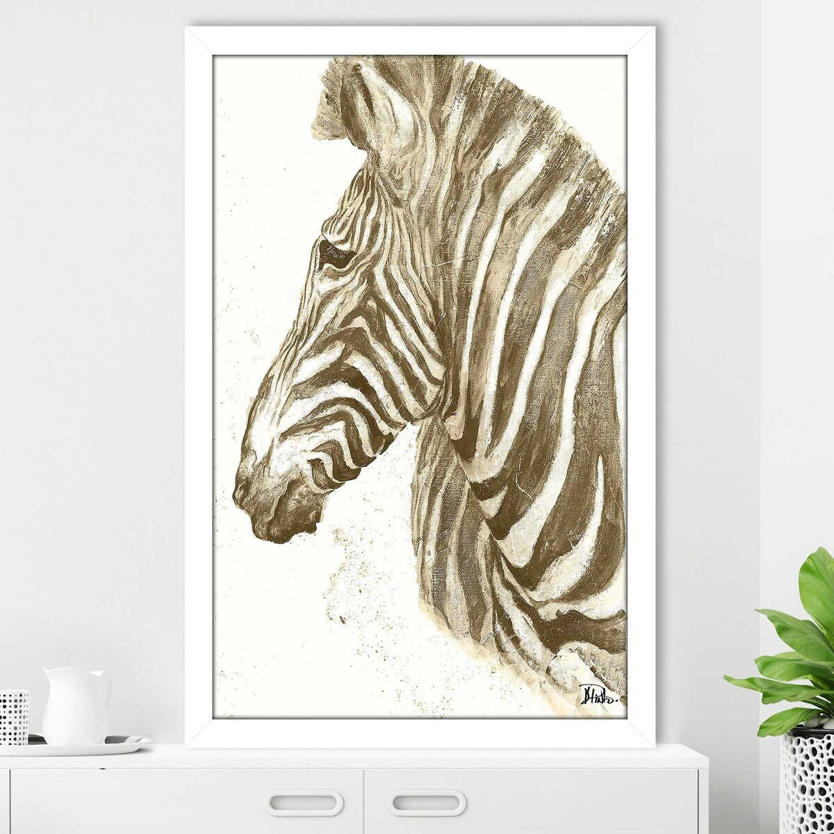 Muted Zebra Vertical Print Acrylic Wall Art - Modern Home Decor for Living Room, Bedroom & Office