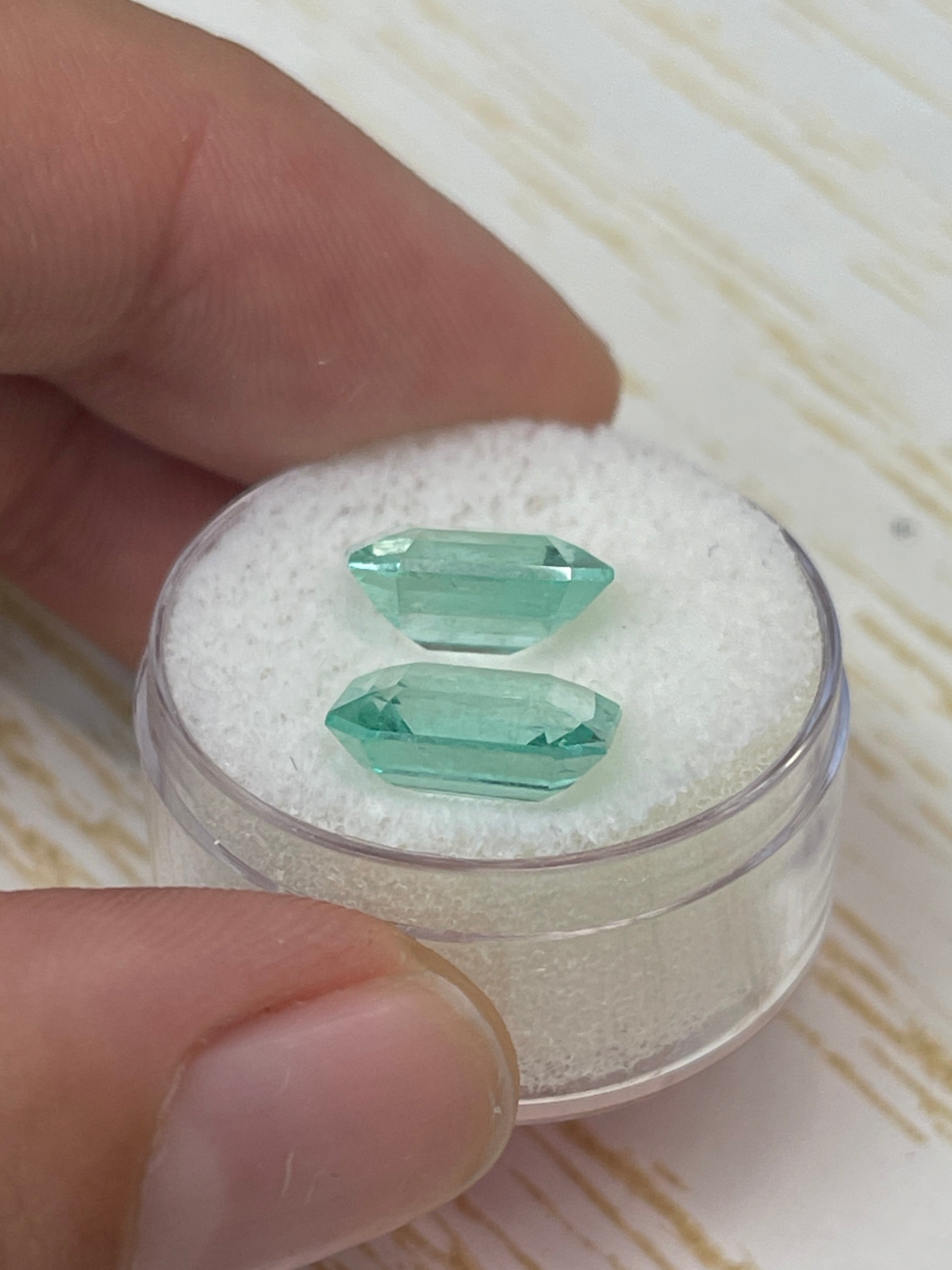 7.06tcw 11x9.5mm Matching Loose Colombian Emeralds - Premium Spready Cut Gemstones for Jewelry Making, Engagement Rings & Luxury Gifts