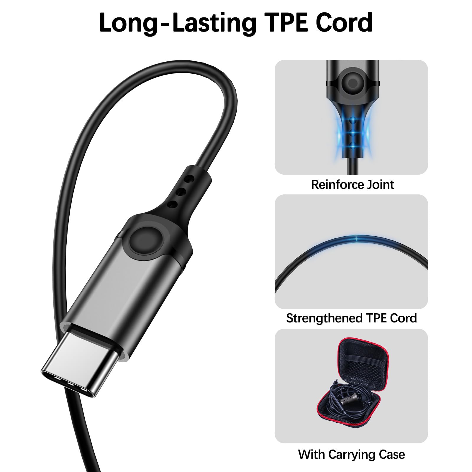 COOYA USB C Wired Earbuds with Noise Isolation & Magnetic In-Ear Design - Compatible with iPhone 16 Plus/15 Pro Max, iPad 10/Air, Pixel 9/8, Samsung S25 Ultra/S24+/A56/S23/A54, OnePlus 13 - Perfect for Commuting, Workouts & Gaming