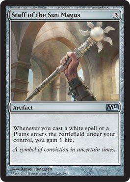 Magic: the Gathering - Staff of The Sun Magus (222/249) - Magic 2014 Core Set - Rare MTG Card for Deck Building & Strategy Games - Perfect for Collectors and Players