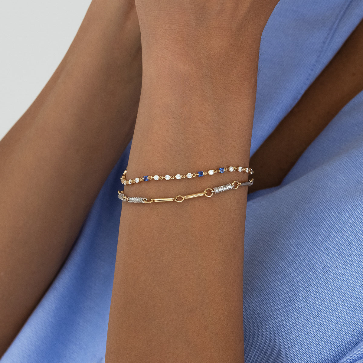 Elegant Wrapped in Sapphires and Diamonds Bracelet for Women - Perfect for Weddings, Anniversaries & Special Occasions