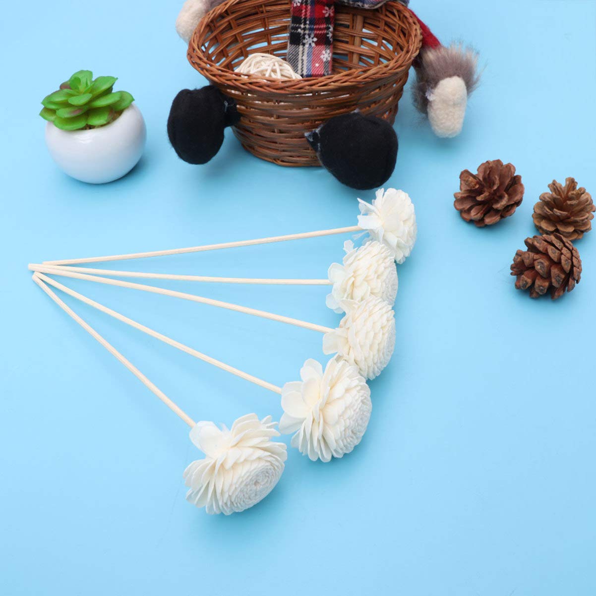 5 Pcs Natural Rattan Essential Oil Diffuser Sticks - Aromatherapy Reed Diffusers for Home, Office, Spa & Relaxation