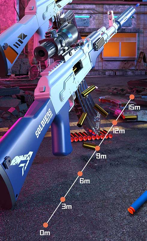 LC AKM Manual Magazine Fed Shell Ejecting Dart Blaster Toy - Realistic Foam Dart Shooting Game for Outdoor Battles & Nerf War Fun