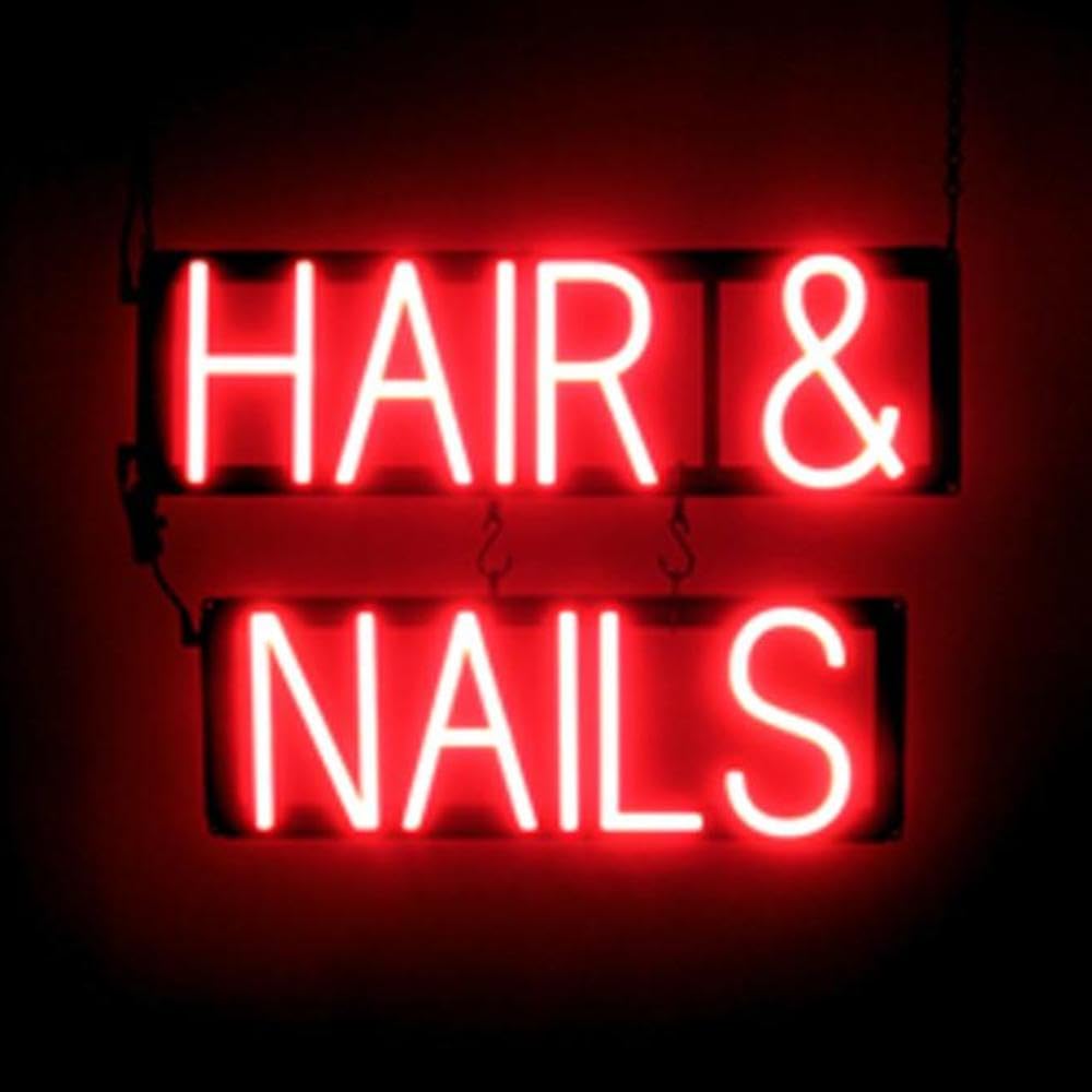 SpellBrite HAIR & NAILS LED Neon Sign for Salons – 20.8