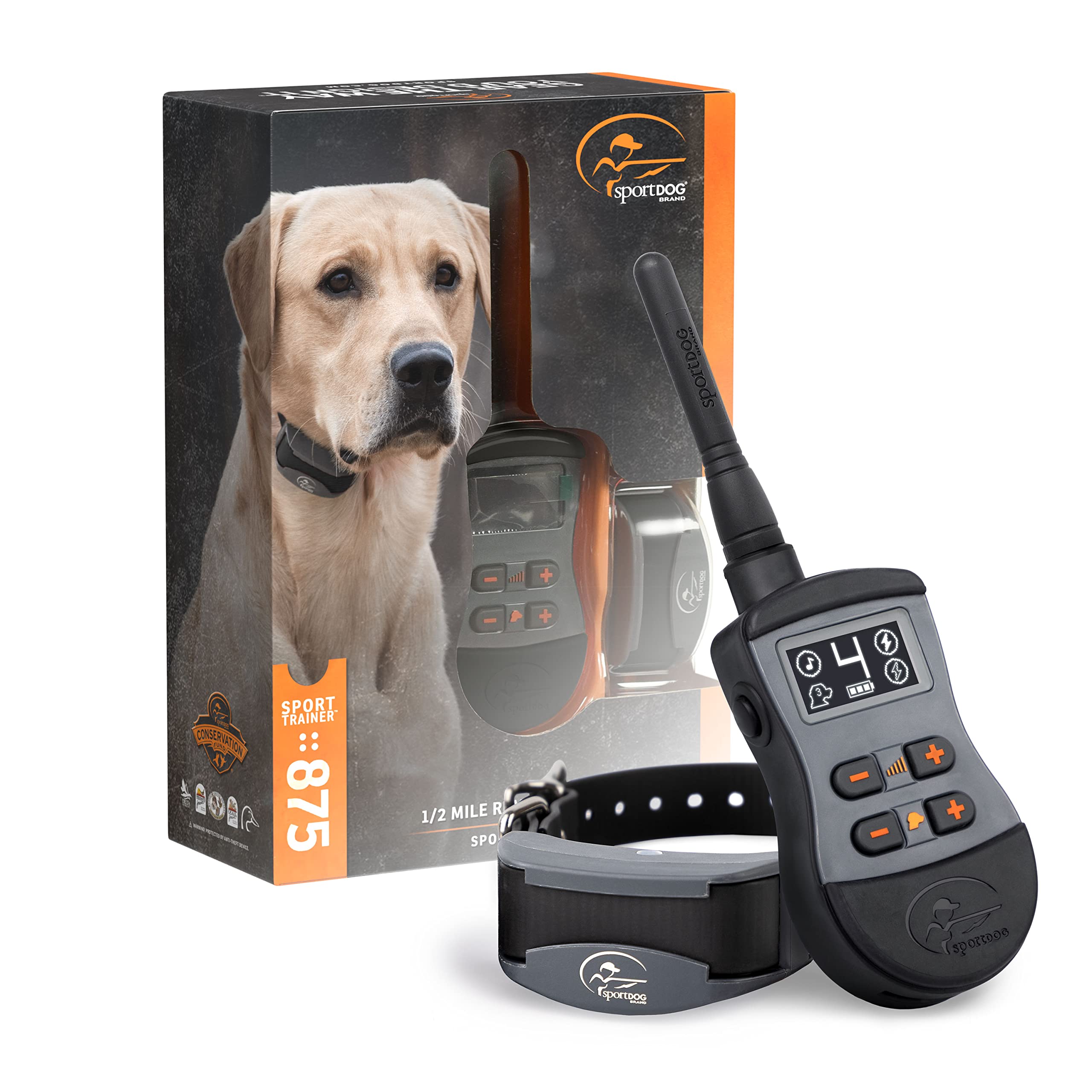 SportDOG Brand SportTrainer 875 Remote Dog Training Collar - 1/2 Mile Range, Waterproof & Rechargeable E-Collar with OLED Screen - Tone, Vibration & Static Stimulation Modes (Black) - Perfect for Obedience Training, Hunting & Outdoor Adventures