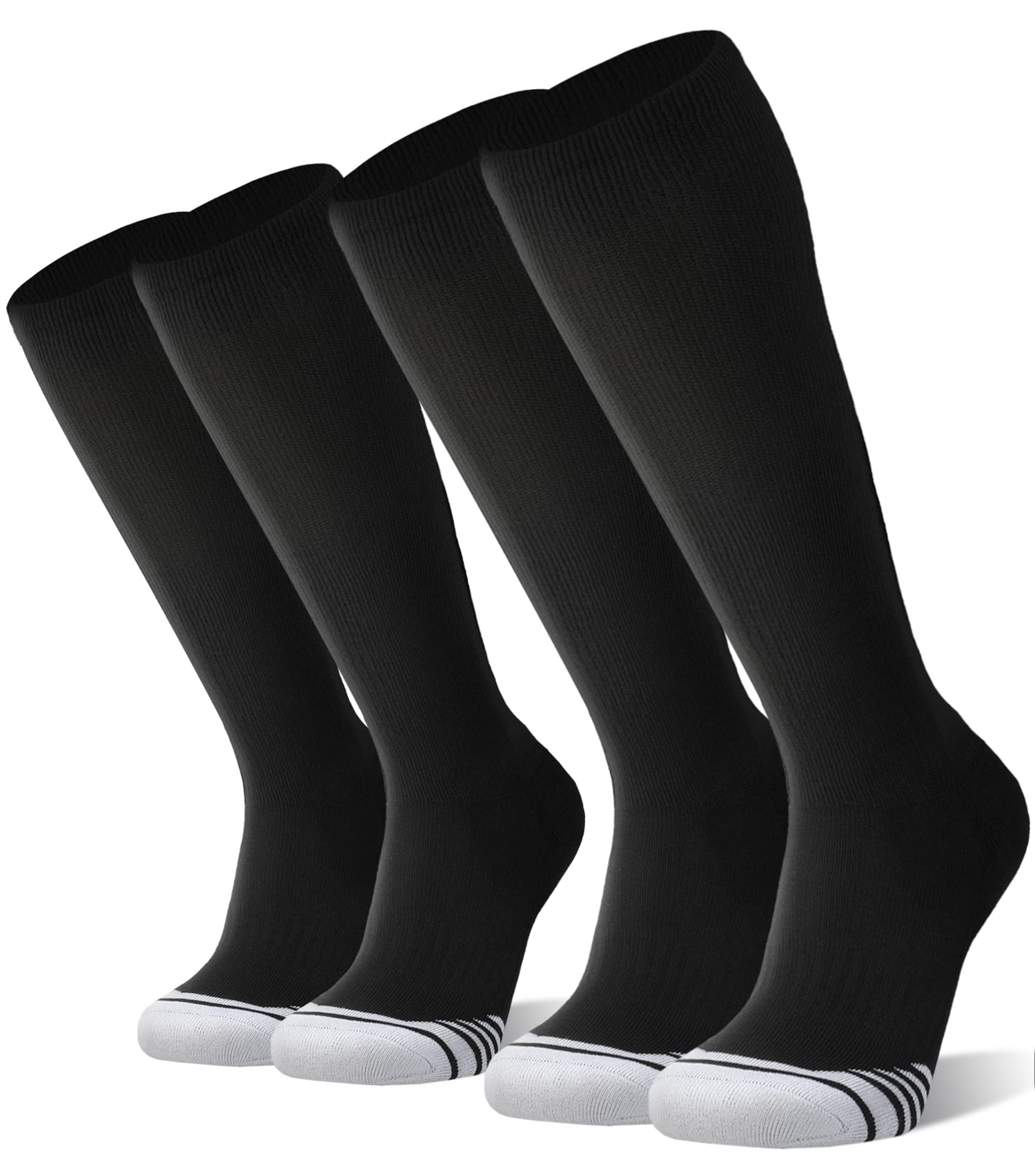 FITRELL 2/3 Pack Baseball Soccer Softball Socks for Kids Youth Men & Women - Over-the-Calf Knee High Athletic Socks (Multiple Colors) - Perfect for Sports, Training & Casual Wear