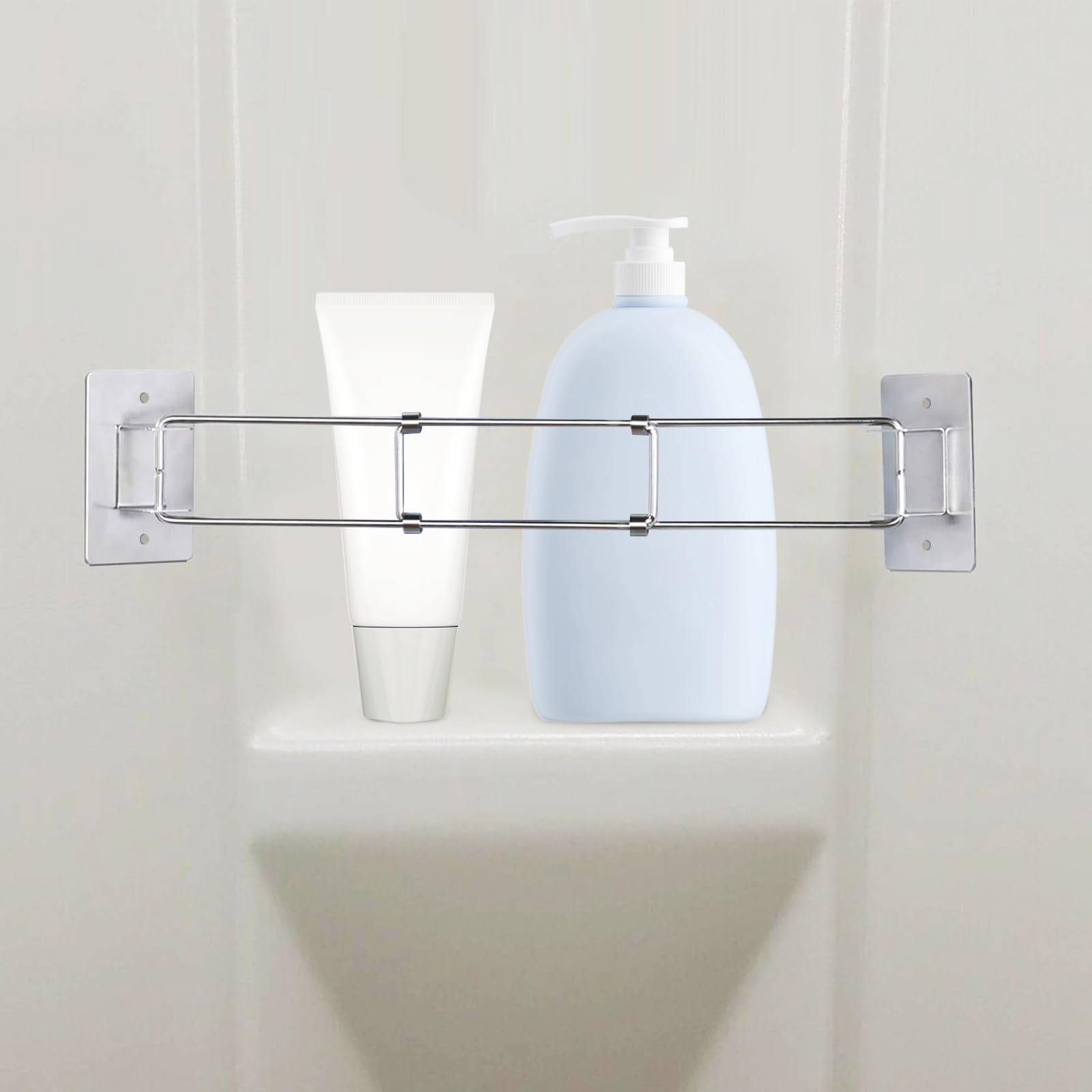 Stainless Steel RV Shower Corner Storage Bar - Organizer Shelf for RV, Camper, Trailer & Ship Bathroom & Kitchen Accessories | Travel & Camping Must-Have Supplies | Perfect for Small Space Organization in Mobile Homes & Boats