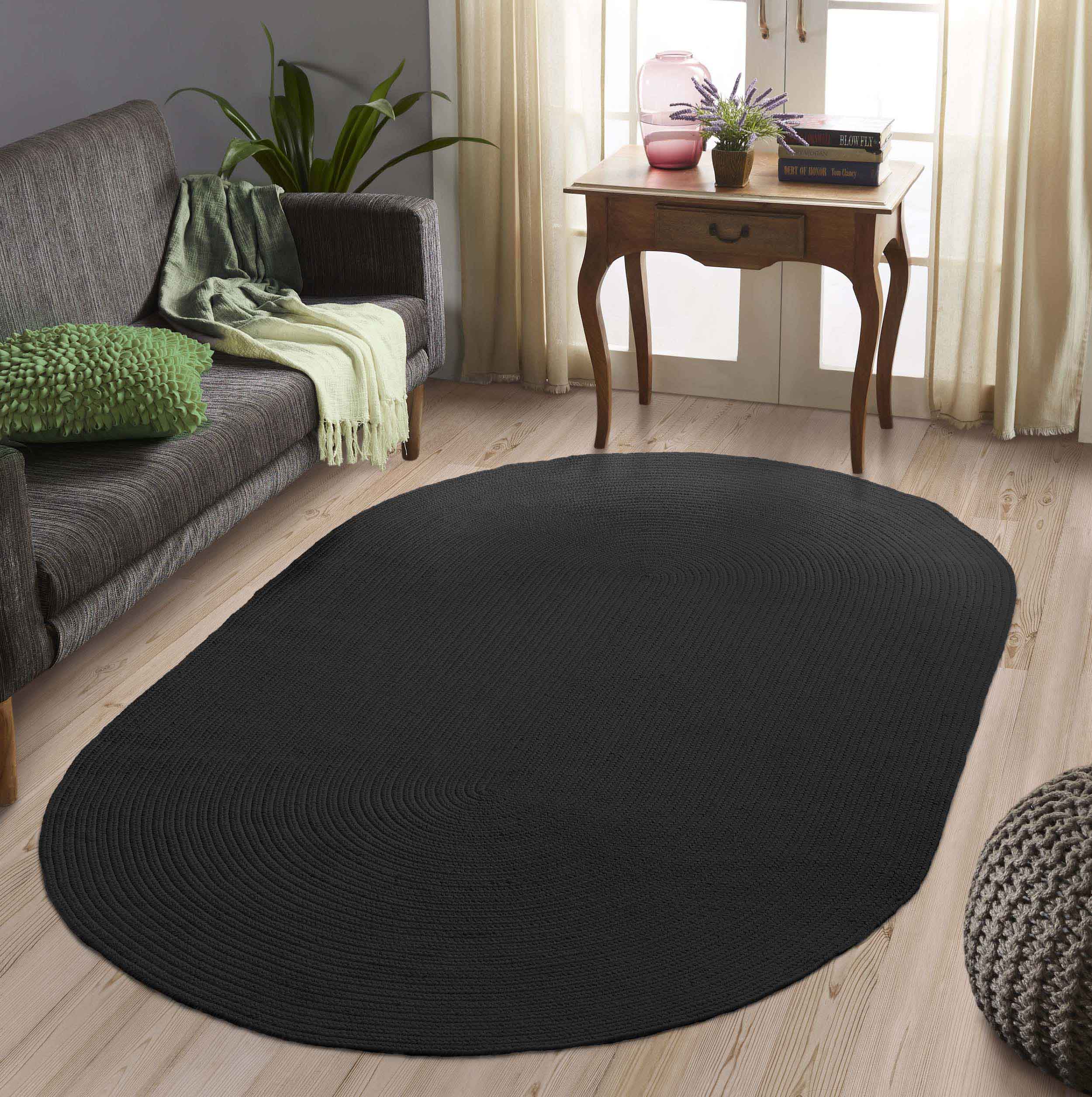 Classic Braided Area Rug - Non-Slip Indoor/Outdoor Oval Rug for Living Room, Bedroom, Patio & Deck - Soft & Durable Home Decor