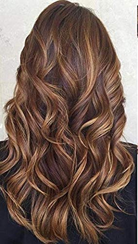 Samyak Clip-in Curly Golden Highlight Hair Extensions for Women - 5 Piece Set for Volume & Length - Perfect for Parties, Weddings & Everyday Styling