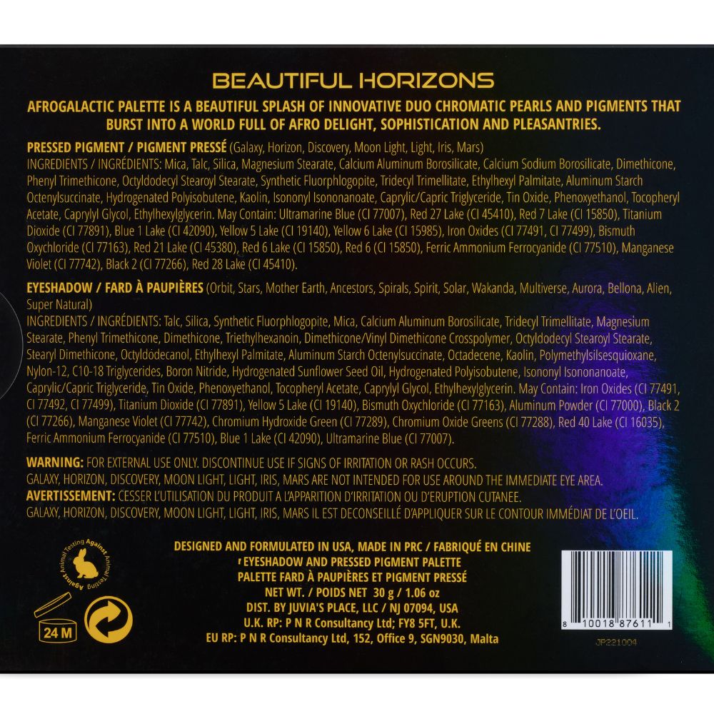 Afrogalactic Eyeshadow Palette - 12 Vibrant Colors for Bold Makeup Looks | Perfect for Party, Festival & Creative Eye Makeup