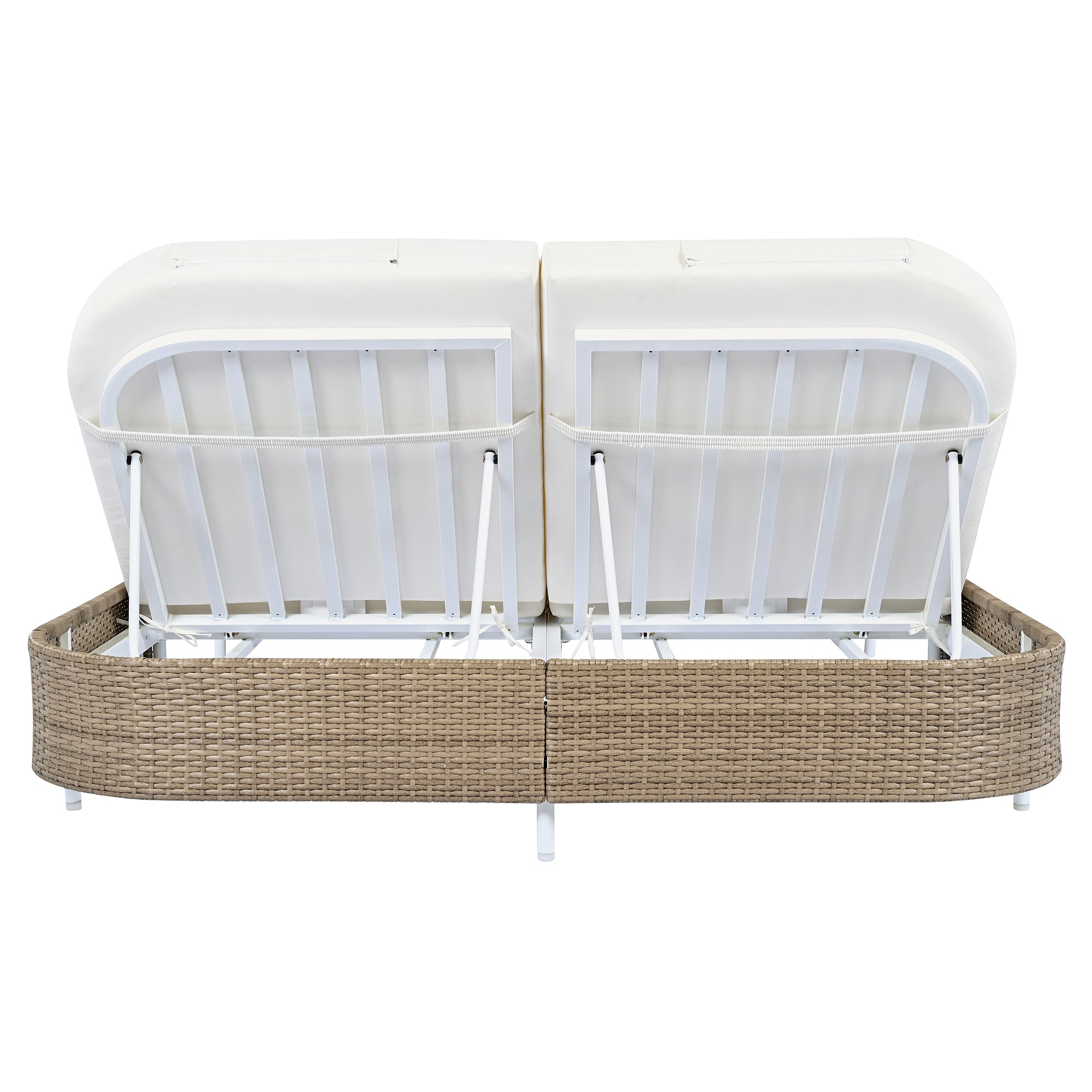 Outdoor Rattan Daybed with 5-Position Adjustable Backrest & Removable Cushions - Perfect for Patio, Garden, Backyard and Poolside Relaxation