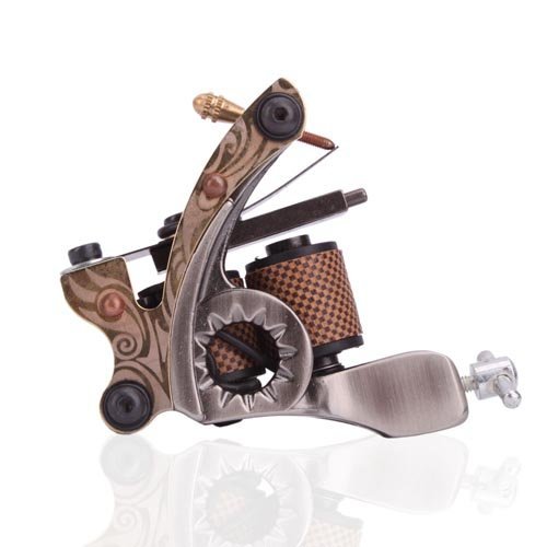 1TattooWorld Professional OTW-M703 Tattoo Machine Gun - 10 Wrap Coils for Liner & Shader, Heavy Duty Cast Iron Body | Perfect for Tattoo Artists & Beginners, Studio & Home Use