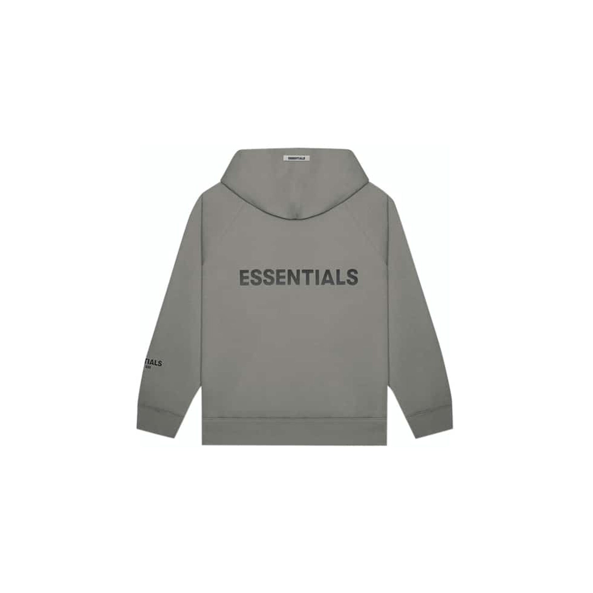 Fear of God Essentials Full Zip Up Hoodie with Applique Logo in Gray Flannel & Charcoal | Men's Streetwear Fashion for Casual Outfits & Layering (2020 Collection)