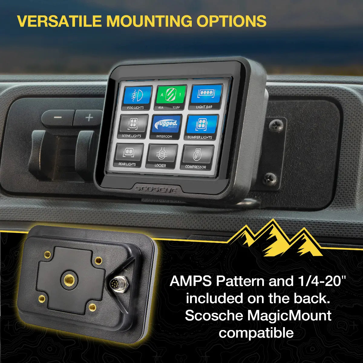 Scosche M8RIX Power Management System with Touchscreen Control Panel – Smart Car Audio & Charging Solution for Vehicles, Boats & RVs