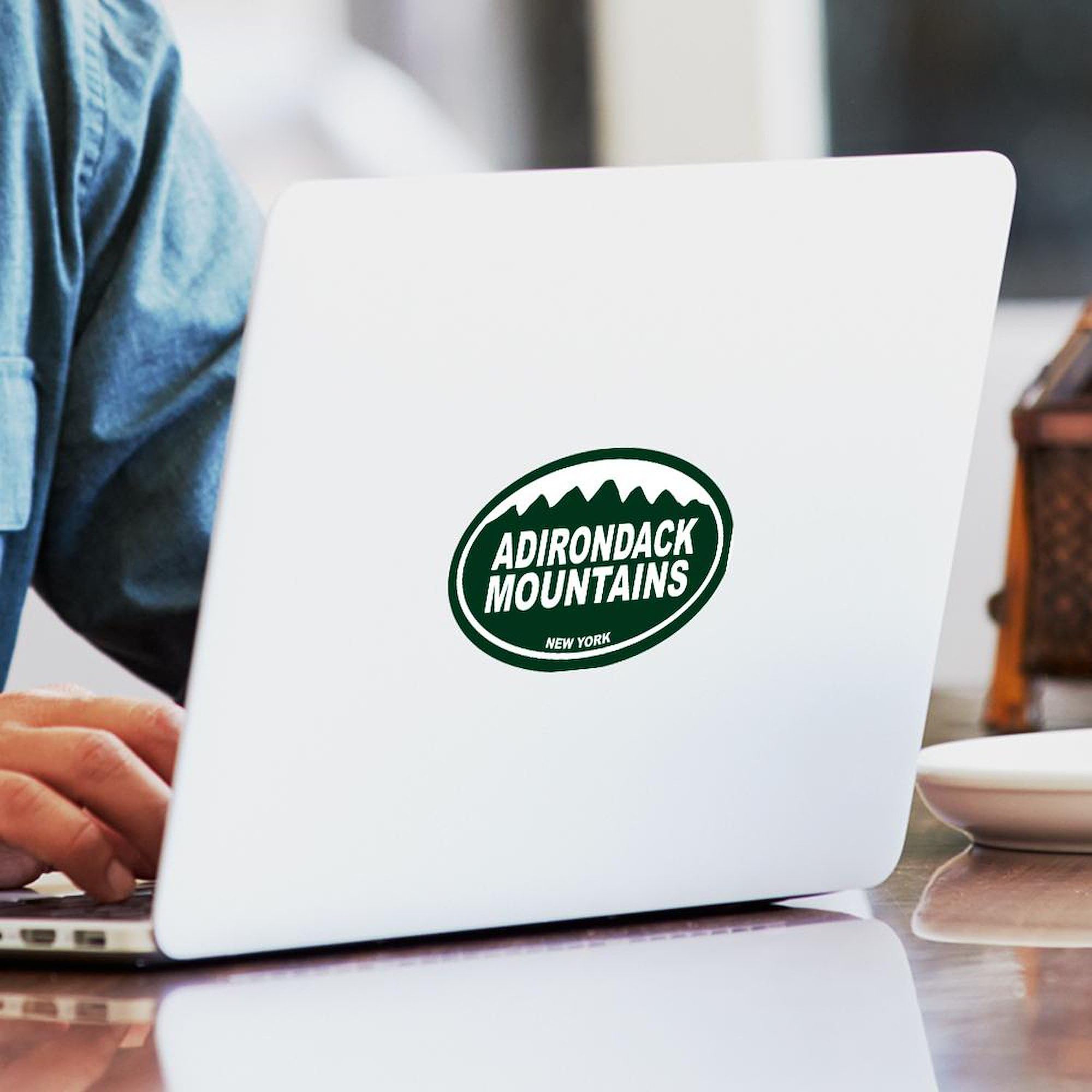 Adirondack Mountain Car Sticker - Oval Bumper Decal for Cars & Laptops