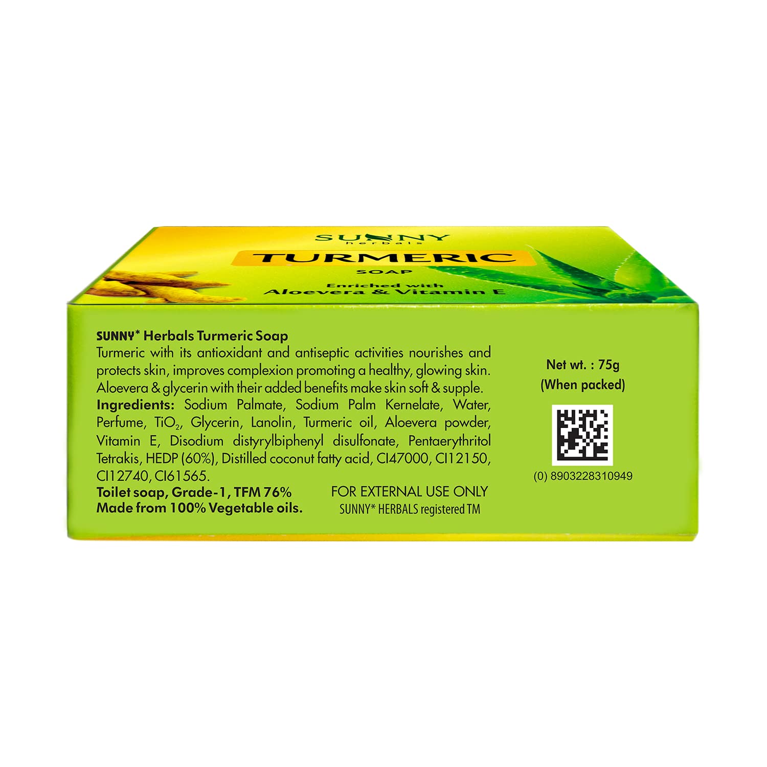 Sunny Natural Derm Aid & Turmeric Soap Combo Pack (4 Bars) - For Dry Skin, Acne Treatment, Skin Brightening, Antioxidant & Antiseptic Properties | Perfect for Daily Skincare Routine & Problem Skin Care