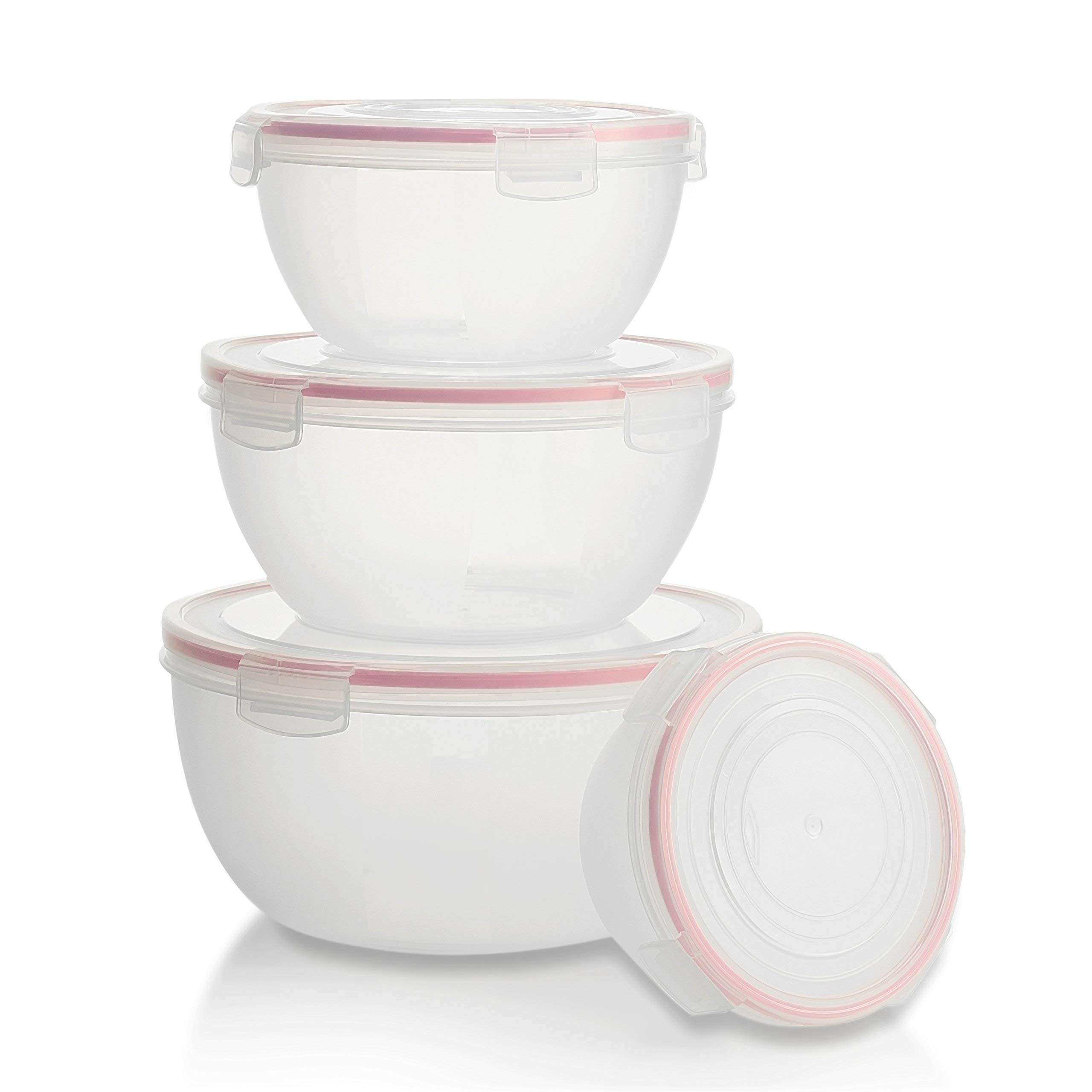 Komax Biokips 4-Piece Mixing Bowls Set with Lids - BPA-Free, Stackable Airtight Food Storage Containers for Meal Prep - Microwave & Dishwasher Safe Salad Bowls - Perfect for Kitchen, Picnics, and Leftovers Storage