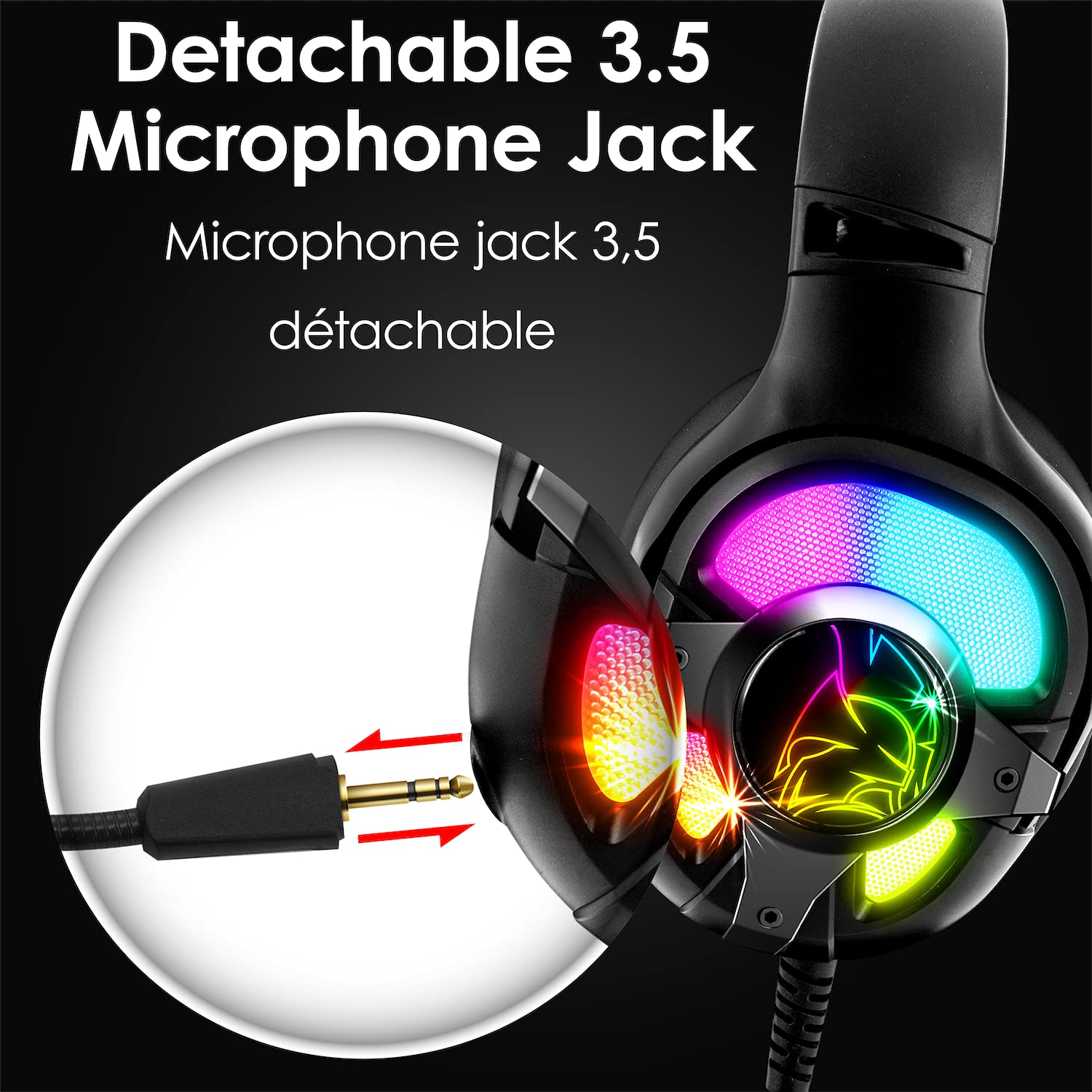 EMPIRE GAMING WarCry G-W10 RGB Gaming Headset with 7.1 Virtual Surround Sound, Noise Cancelling Mic - Compatible with PS4/PS5, Xbox One Series, PC & Mac - Detachable Mic & Remote Control - Perfect for FPS, Streaming & Online Gaming