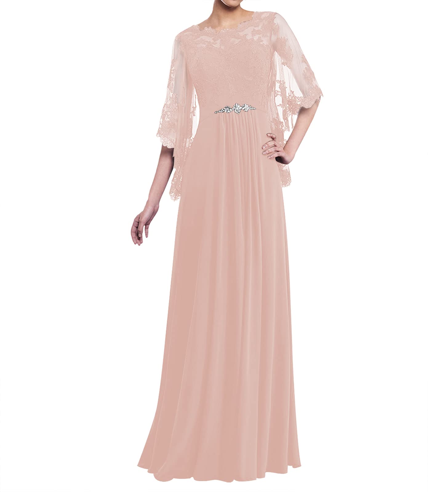 Elegant Chiffon Mother of The Bride Dresses with Sleeves - Wedding Guest Gowns for Mother of The Groom - Perfect for Formal Ceremonies, Receptions & Special Occasions