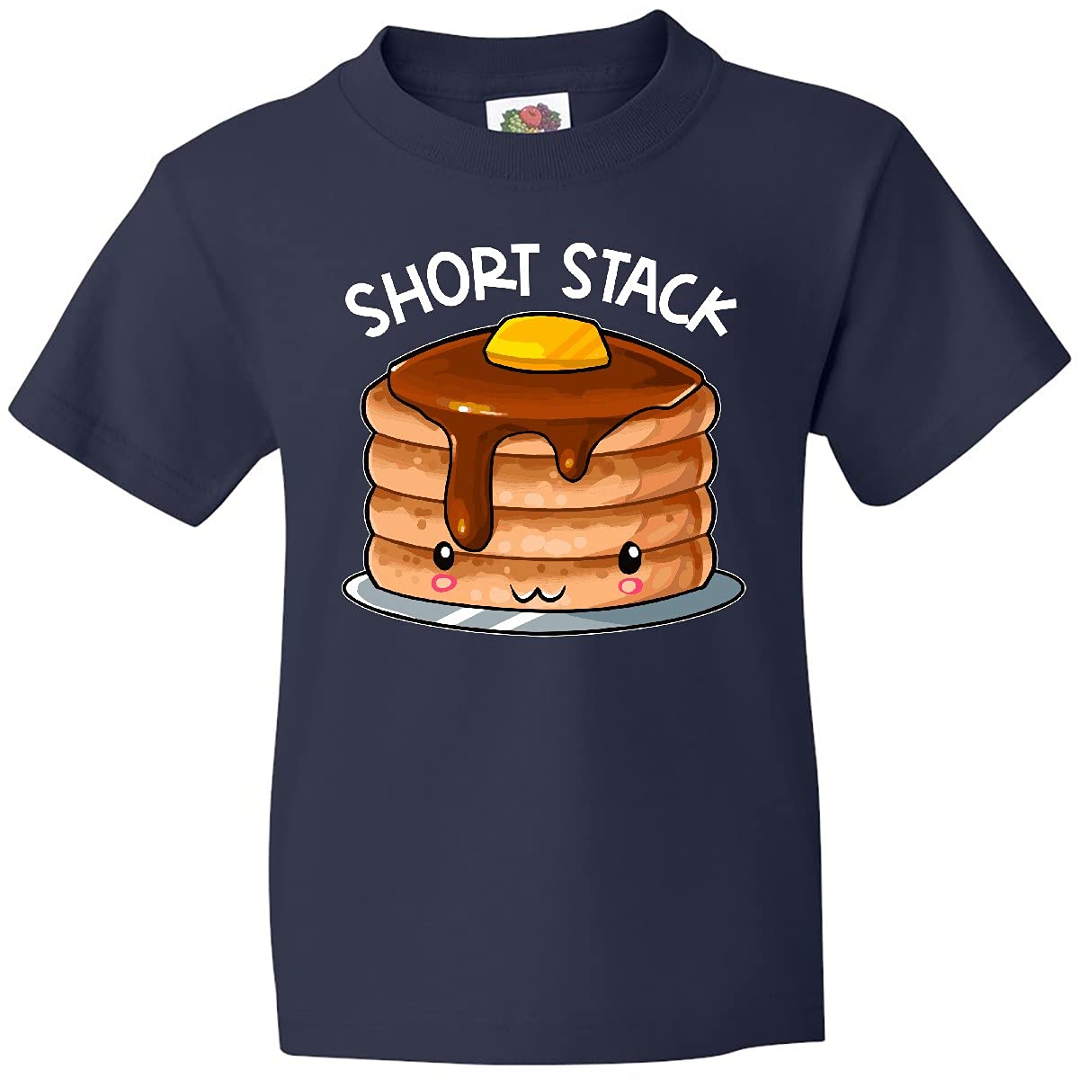 Inktastic Short Stack Cute Pancake Breakfast Youth T-Shirt - Fun Kids Graphic Tee for Breakfast Lovers & Foodie Fashion