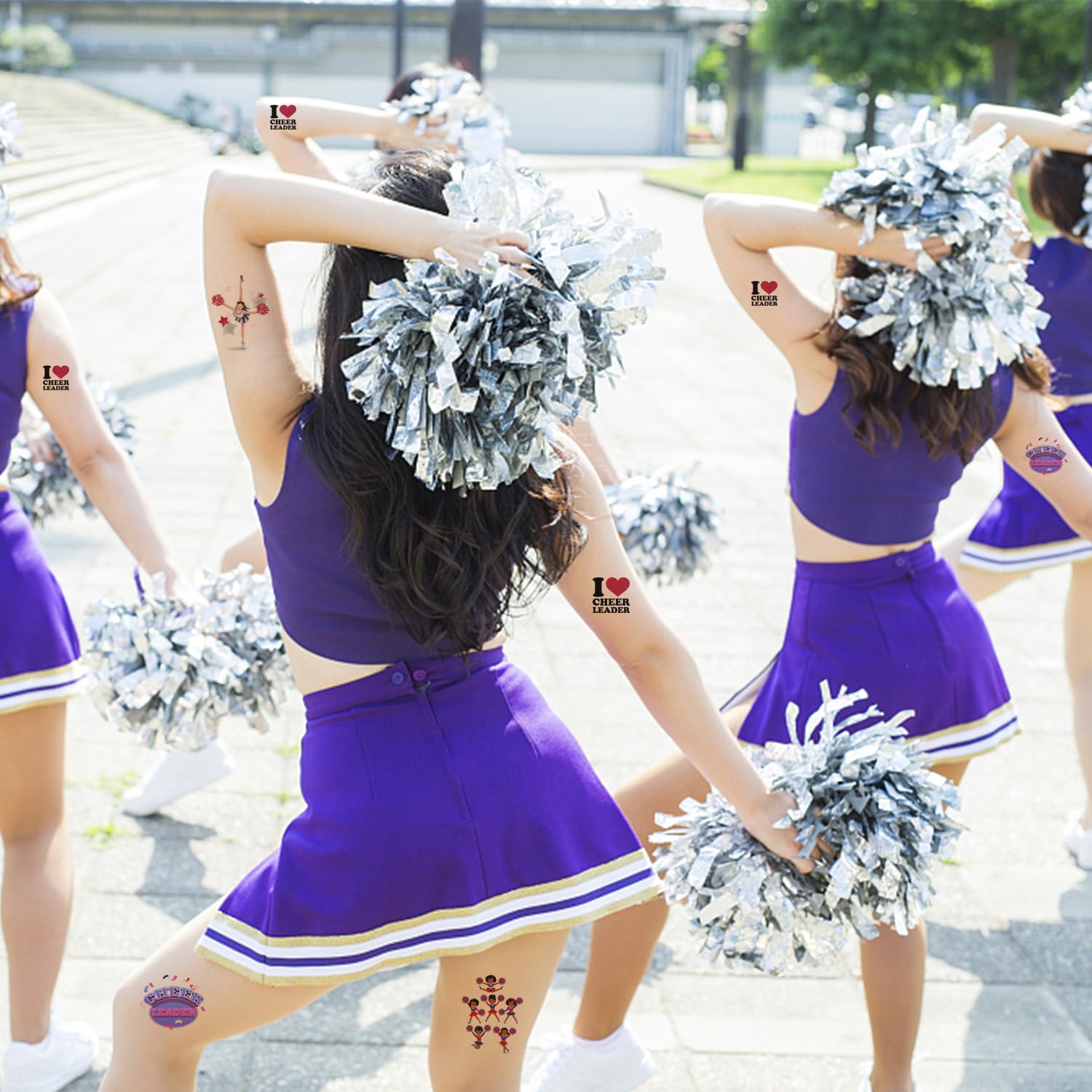 Oringaga 384 Cheerleading Temporary Tattoos for Kids - Motivational Sports Stickers for Cheer Dance, Birthday Parties, Baby Showers & Team Events (24 Sheets) - Perfect for Goodie Bags, Prizes & Party Favors