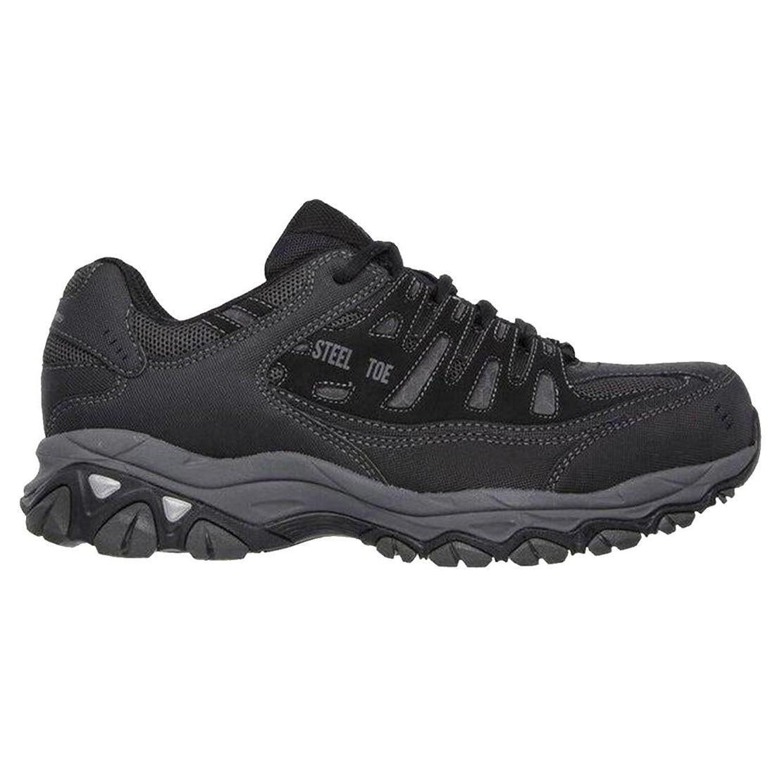 Men's Cankton Relaxed Fit Steel Toe Work Shoes - Black Safety Boots for Construction, Warehouse & Outdoor Work | Comfortable & Durable