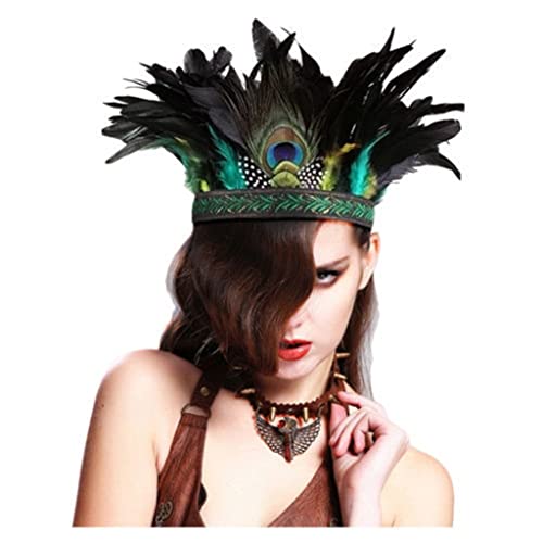 WALNUTA Handmade Boho Feather Headband for Women & Girls - Fashion Hair Accessory with Beads & Feathers (One Size) | Perfect for Music Festivals, Weddings & Bohemian Style Outfits