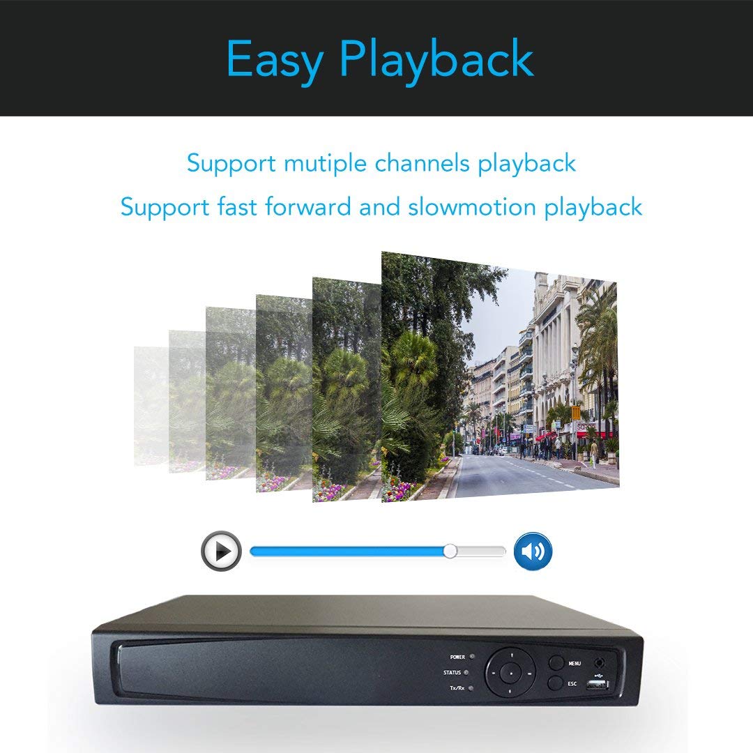 4 Channel Hybrid HD 5-in-1 DVR/NVR Security System with Motion Detection, Remote Viewing & Smart Alerts - Home & Business Surveillance Solution