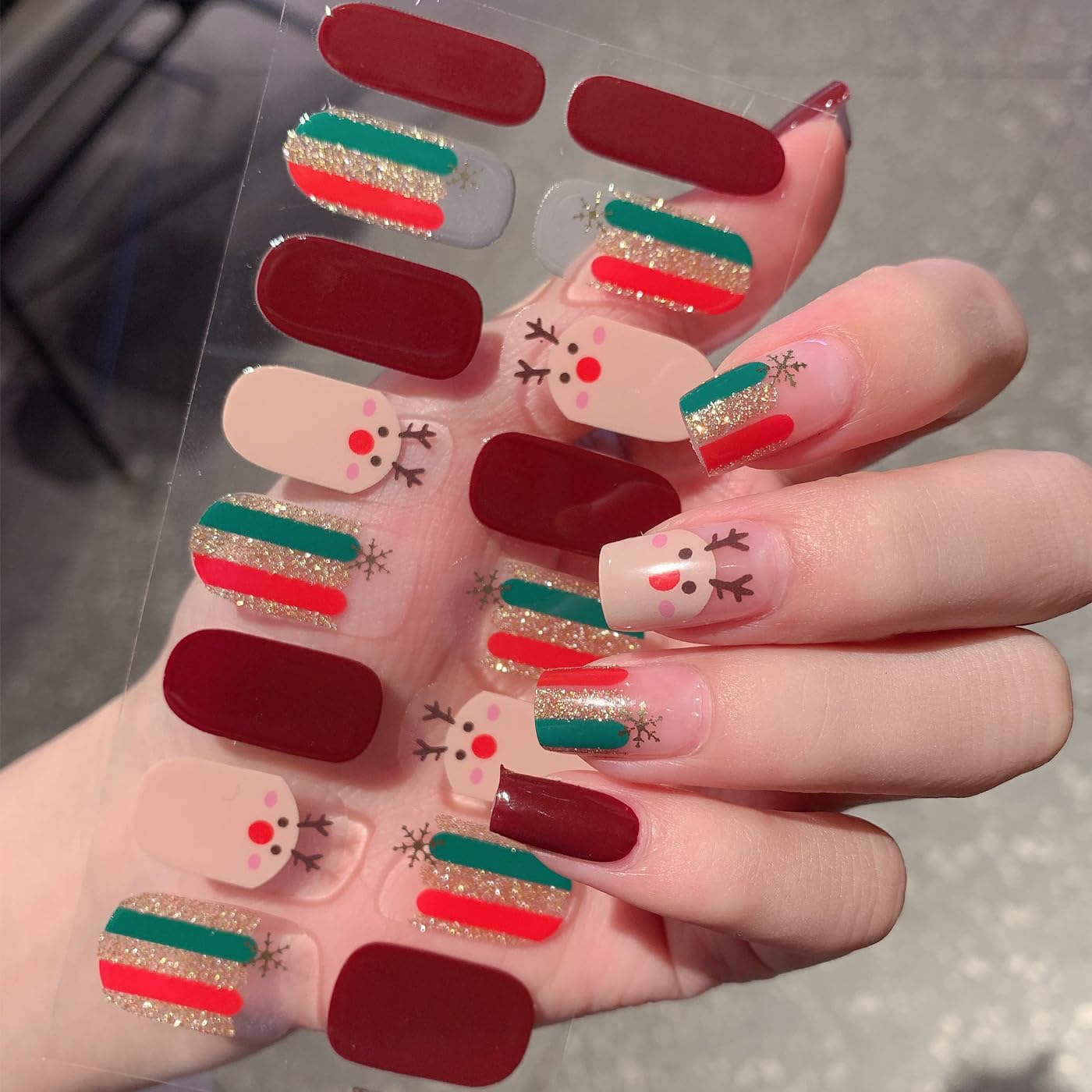 6 Sheets Christmas Nail Stickers - Snowflake & Santa Designs for Winter Manicure