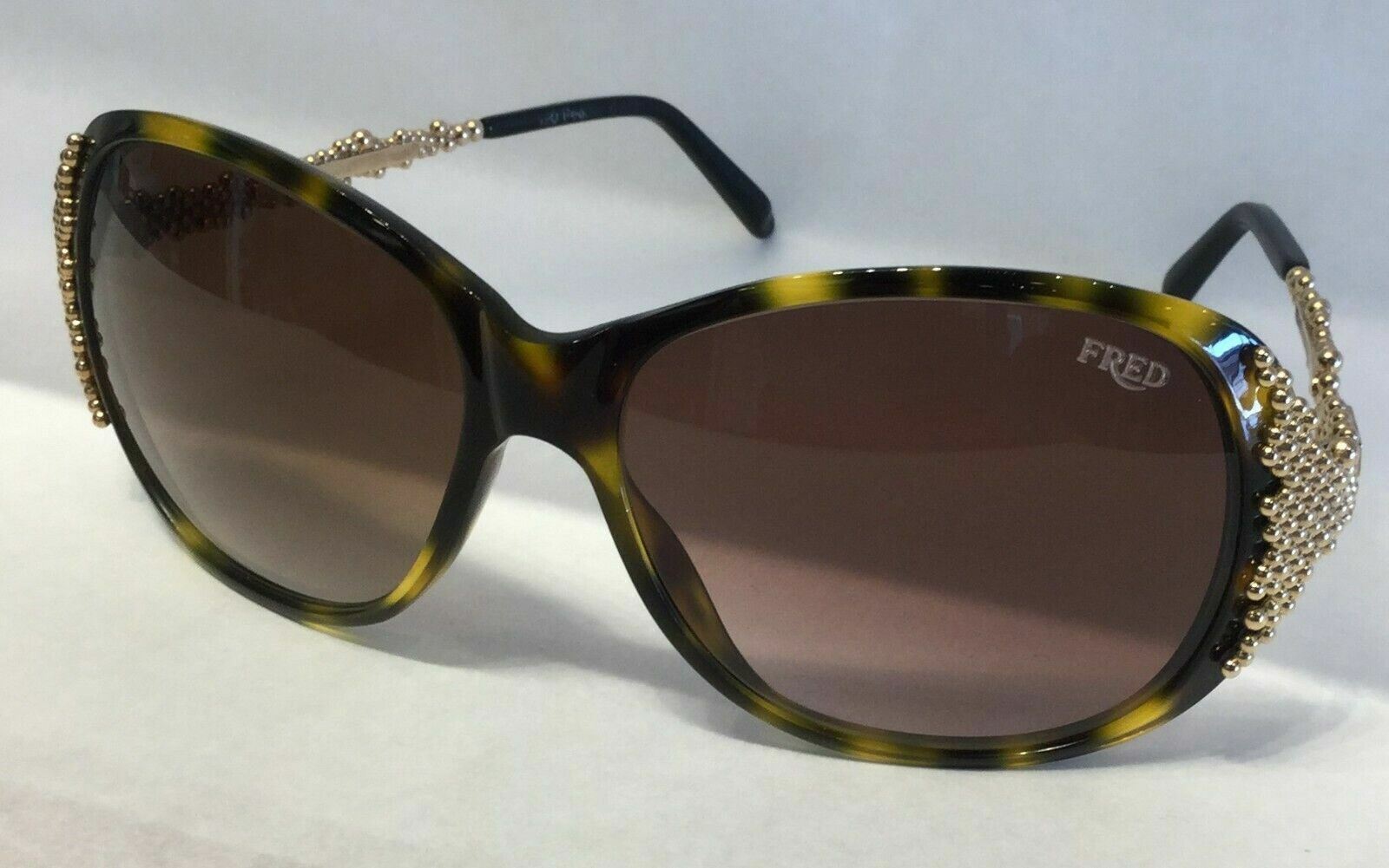 Fred Pearls 8452 203 Havana/Brown Gradient Oval Women's Sunglasses - UV Protection Fashion Shades for Driving, Beach & Outdoor Activities