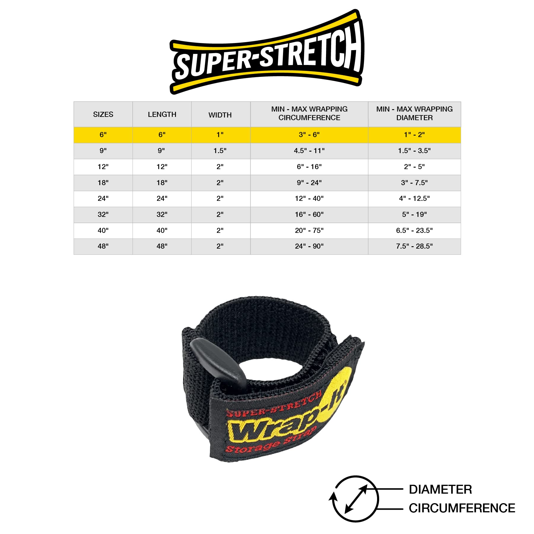 Super-Stretch Storage Straps 12-Pack - Organize Cords, Hoses & Tools