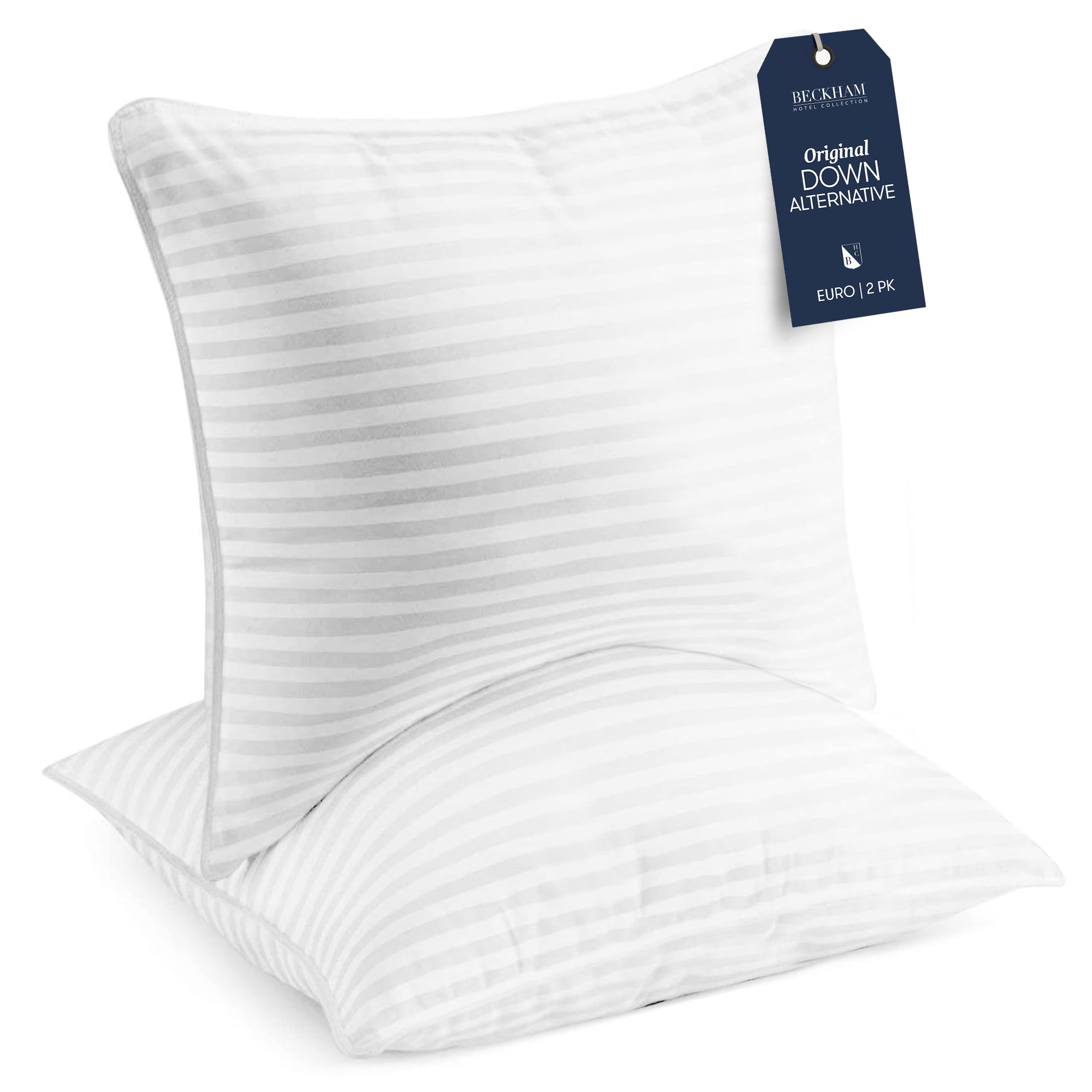 Beckham Hotel Collection Euro Size Throw Pillows (Set of 2) - 26x26 Inch Down Alternative Pillow Inserts for Bed, Couch & Sofa - Perfect for Living Room Decor, Bedroom Accent & Home Staging