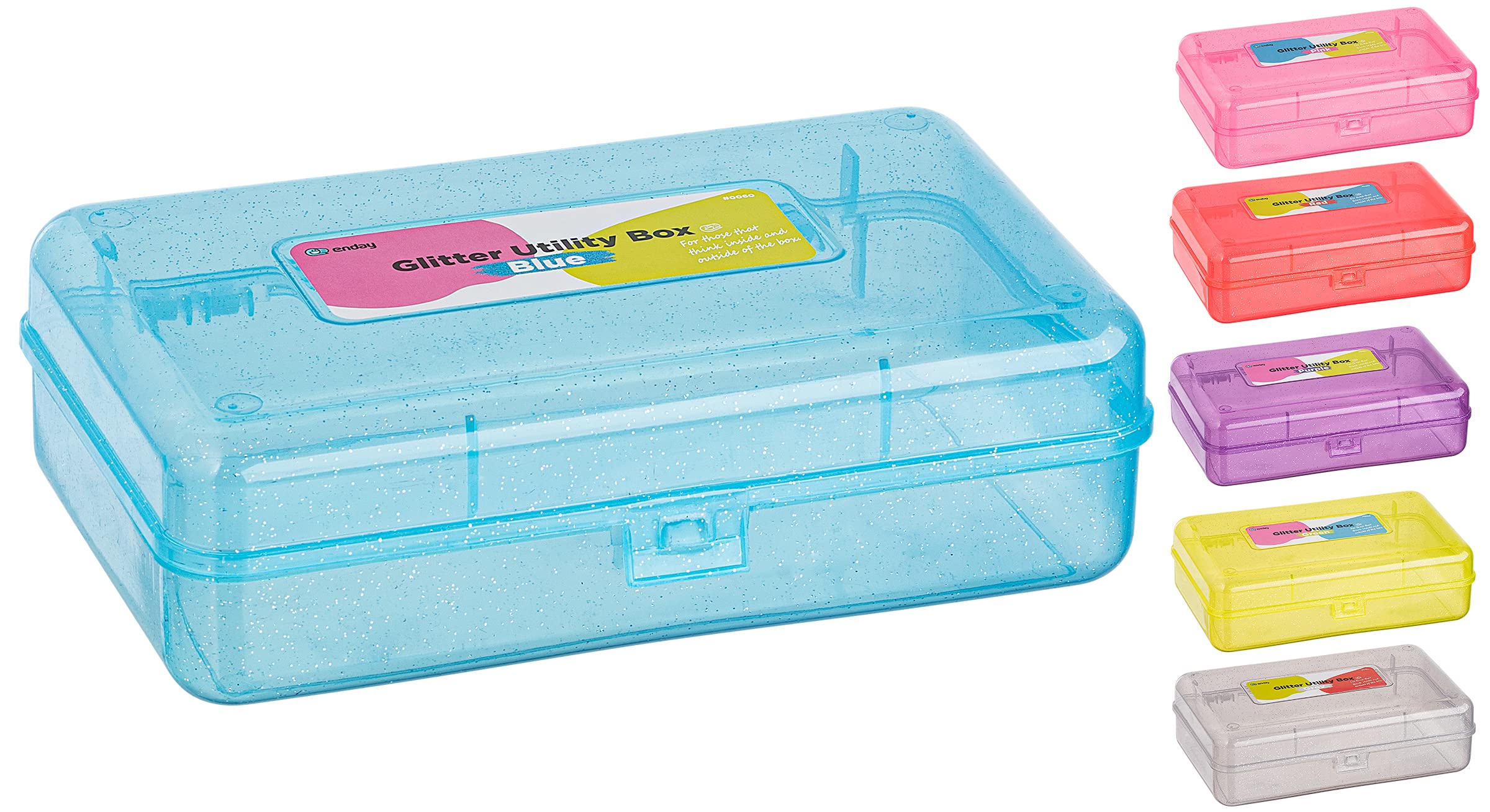 Enday Small Plastic Pencil Box with Snap Closure - Blue, Pink, Purple, Green, Red & Grey (24-Pack) - School & Office Supplies Organizer for Crayons, Pens & Art Materials - Perfect for Students, Teachers & Work Desks