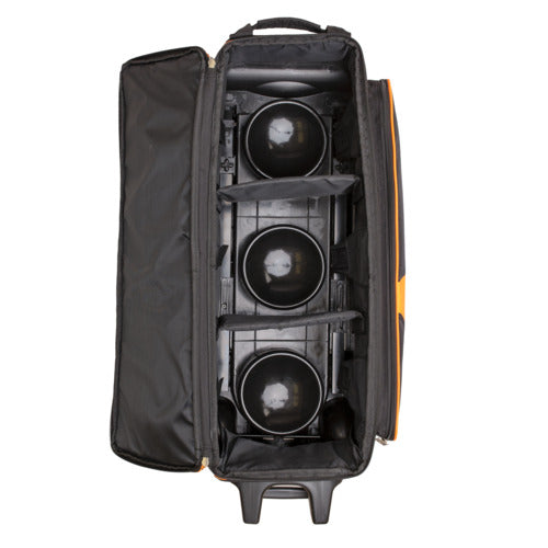 Brunswick Blitz Triple Roller Bowling Bag - Black & Purple for Men & Women | Durable Rolling Bowling Ball Carrier with Wheels | Perfect for League Play, Tournaments & Practice Sessions