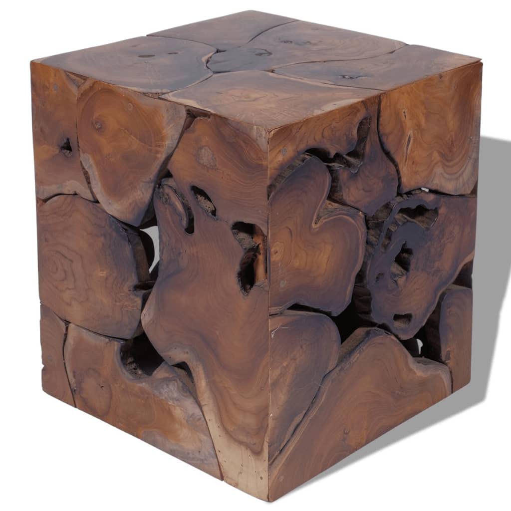 CHARMMA Solid Teak Stools and Coffee Table - Durable Wooden Furniture for Living Room, Patio, and Outdoor Decor