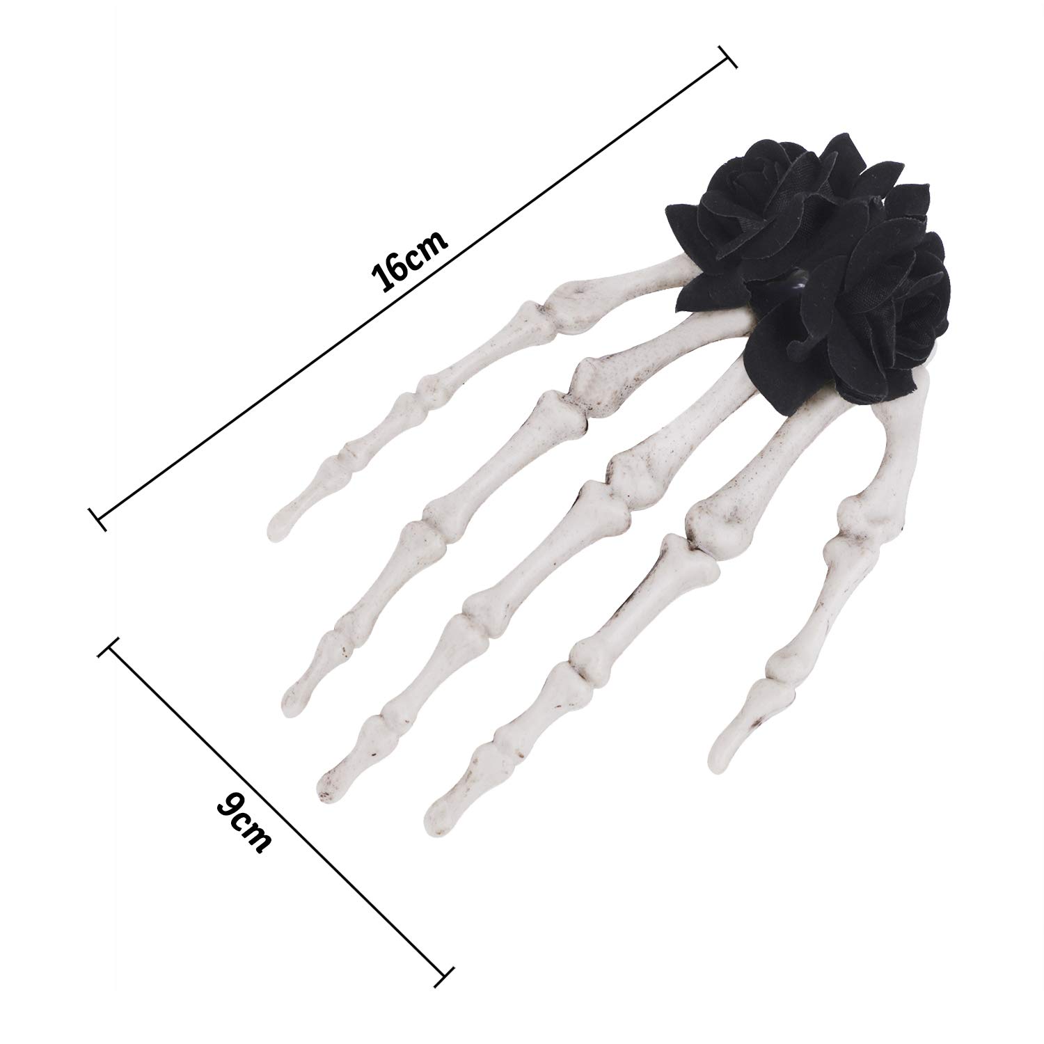 Gothic Punk Style Halloween Skeleton Hair Clips - Skull Hands Bone Claw Hairpins for Women, Devil Claw Barrettes Headwear for Prom Costume & Cosplay - Perfect for Halloween Parties, Gothic Fashion, and Punk Rock Outfits