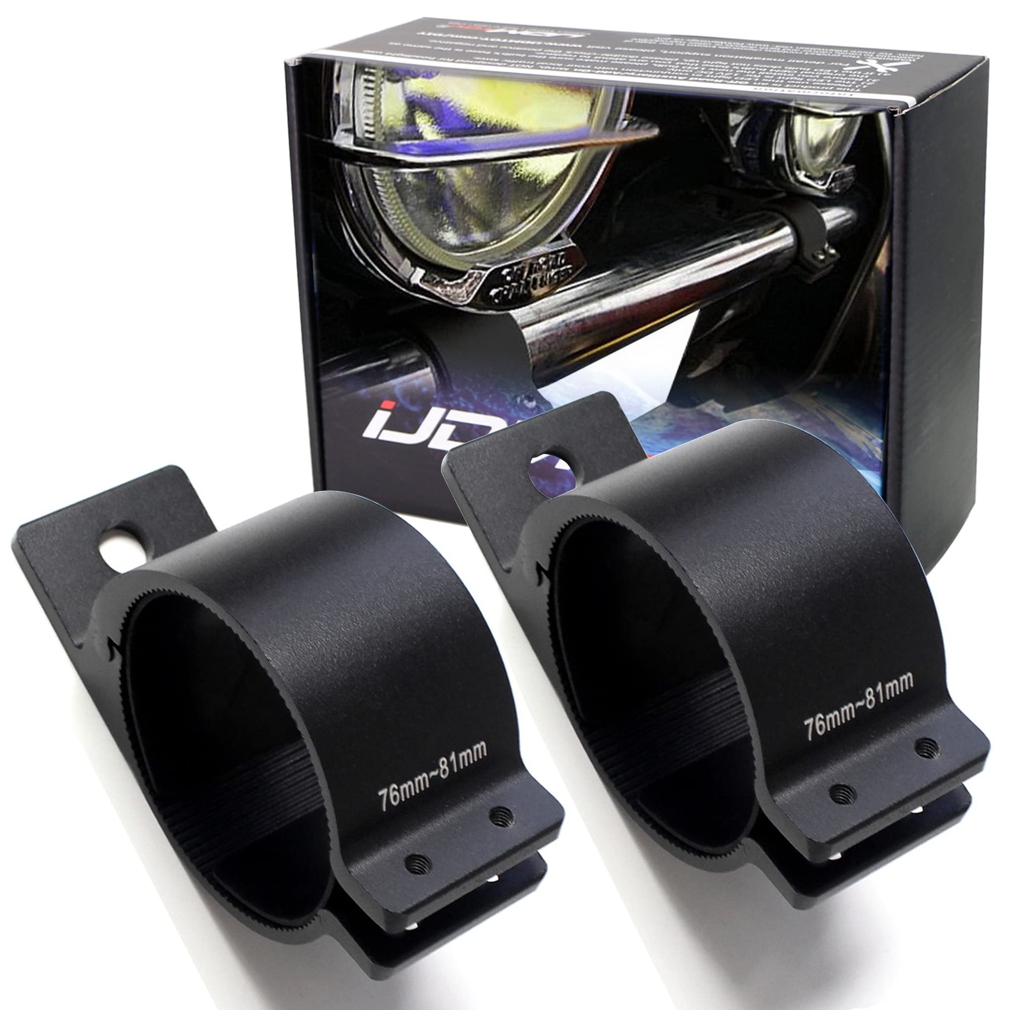 iJDMTOY 3-Inch Bull Bar Mounting Bracket Clamp (76mm-81mm) - Heavy Duty LED Light Bar Bracket for Off-Road Trucks, ATVs & SUVs - Perfect for LED Work Lamps, Driving Lights & Off-Road Adventures