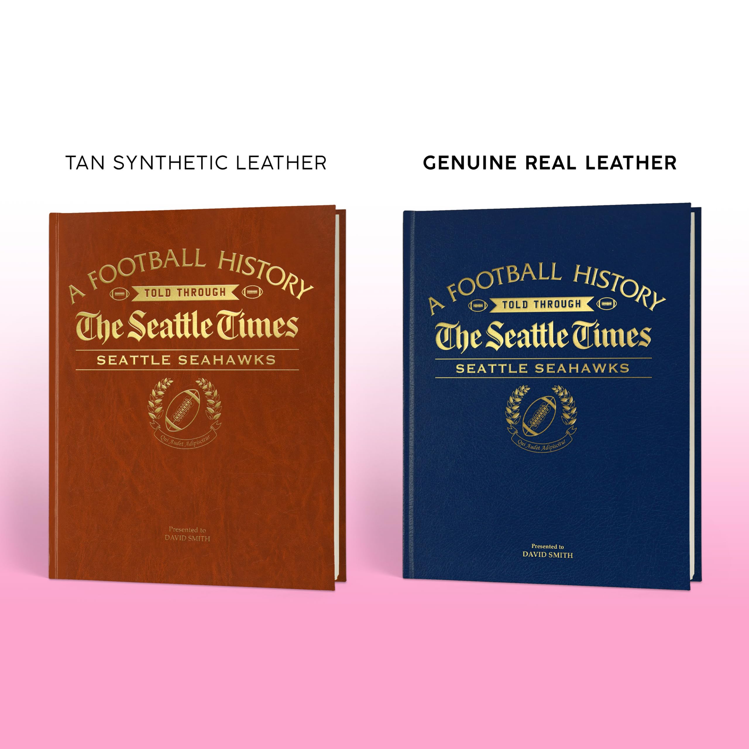 Personalized Football History Book - Custom Sports Fan Gift with Free Gold Foil Name Embossing - NFL History Through Newspaper Archives - Perfect for Football Enthusiasts, Anniversary Gifts & Man Cave Decor