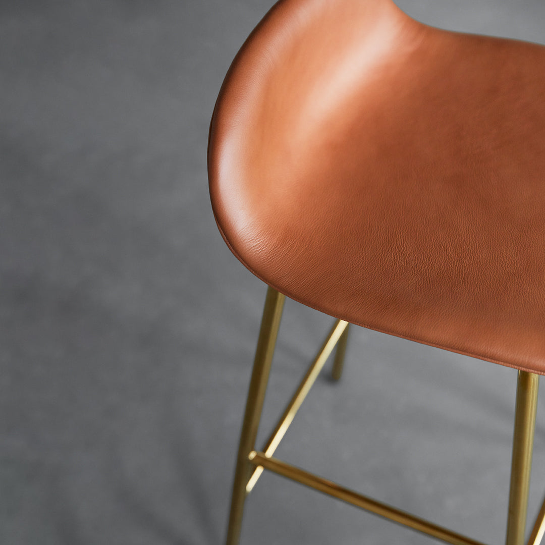 Modern Form Bar Stool with Metal Legs & Upholstered Seat - Perfect for Kitchen Islands, Home Bars & Commercial Use