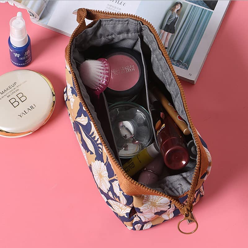 Luxula Waterproof Cosmetic Bag for Women - Travel Makeup Organizer with Zipper, Portable Jewelry Pouch & Brush Holder (Brown) - Perfect for Travel, Gym, and Daily Beauty Essentials Storage