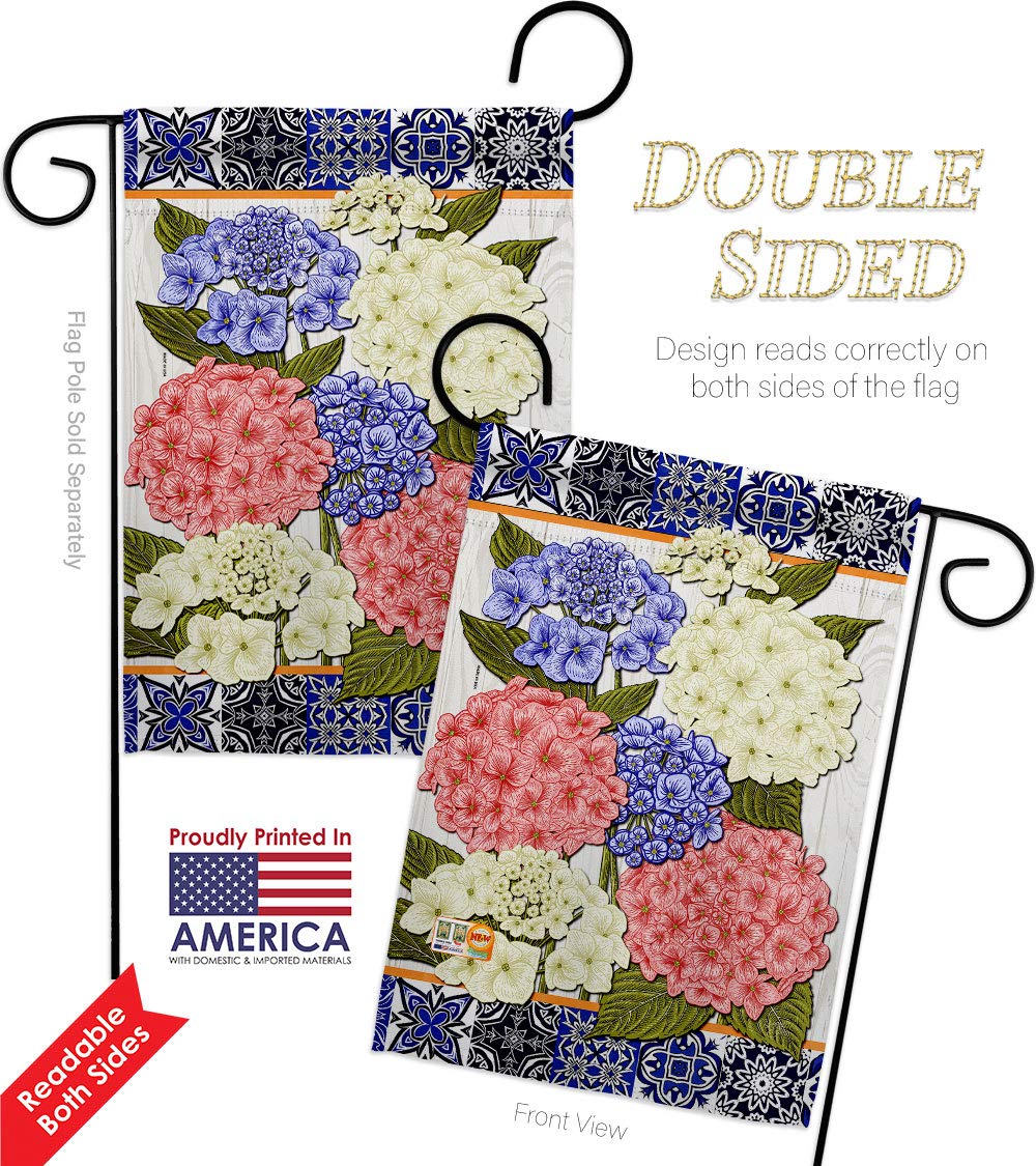 Sweet Hydrogens Garden Flag Set - Spring Flowers, Double-Sided, 13x18.5in - Perfect for Yard & Home Decor