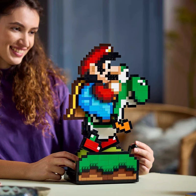 1215 pcs Super Mario World Building Blocks Set - Mario & Yoshi Figures Toy for Kids, Creative Construction Bricks for Birthday Gifts & Nintendo Fans - Perfect for Home Play, Classroom Activities & Collectors Display
