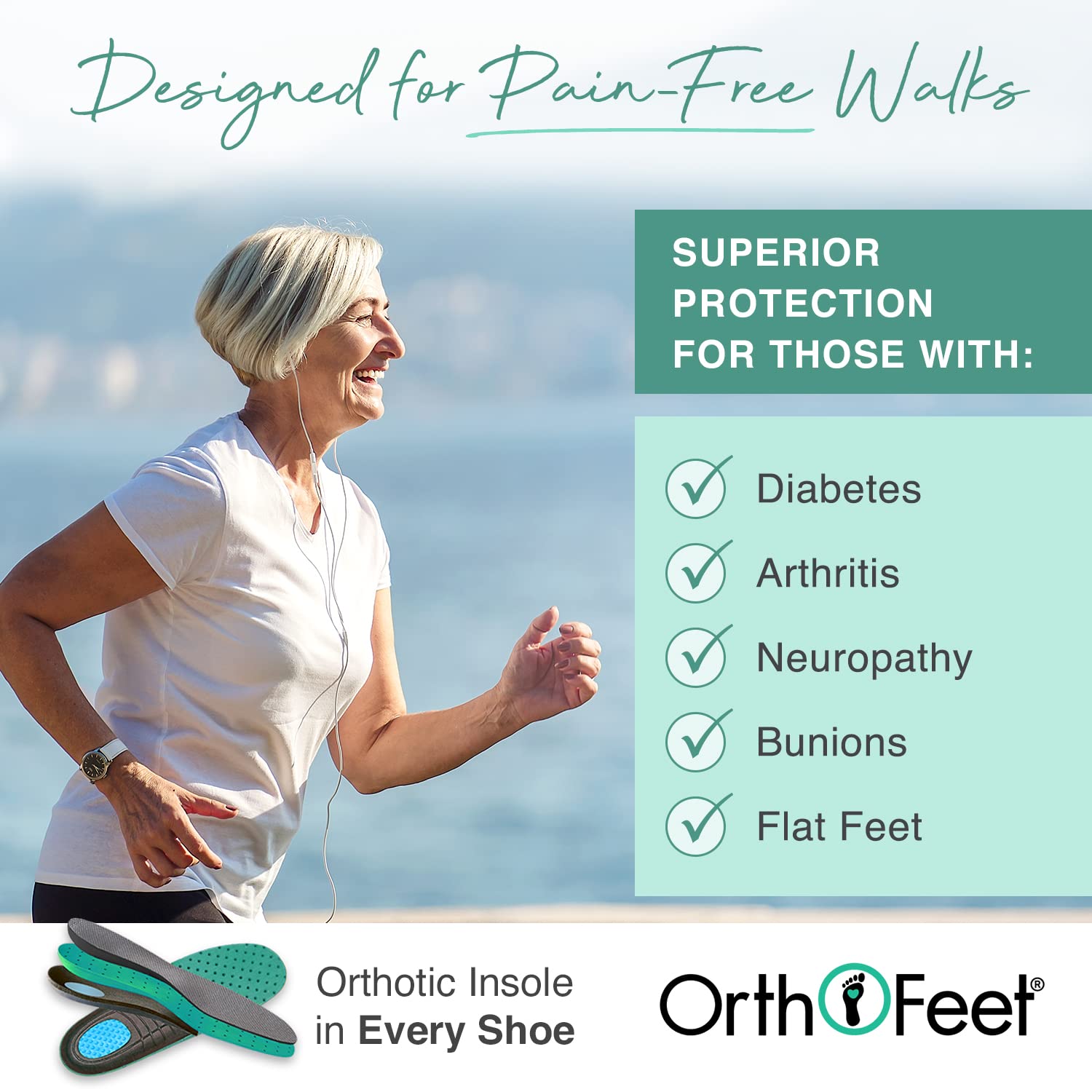 Orthofeet Women's Comfortable Orthopedic Sneakers for Foot Pain Relief - Breathable Knit Tie-Less Walking Shoes (Coral) - Ideal for Plantar Fasciitis, Diabetes & Arthritis Comfort