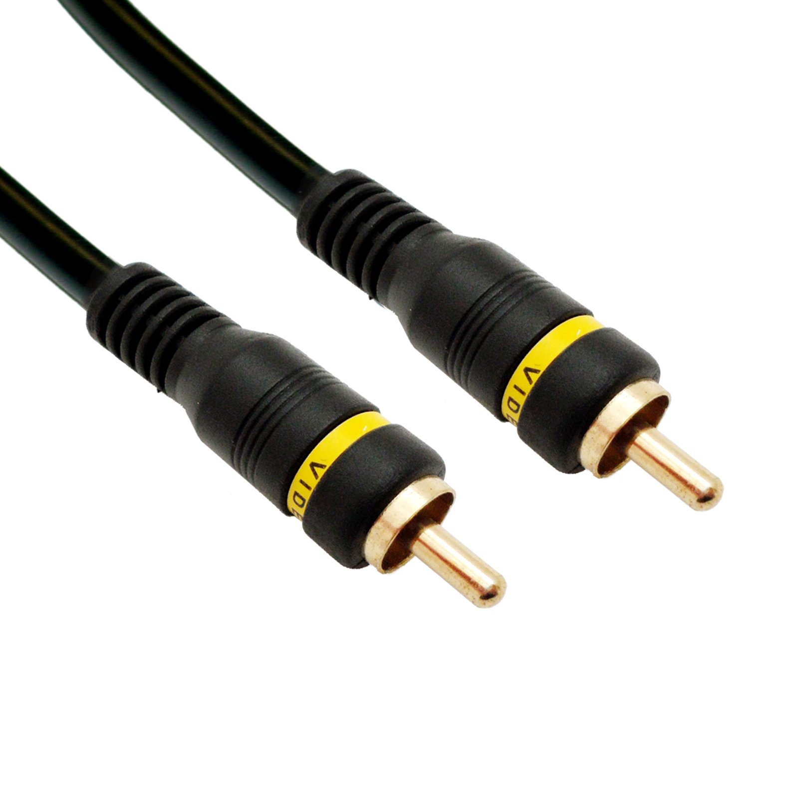 Premium 6ft RCA Male Composite Video Cable with Gold-Plated Connectors - Ideal for Home Theater, Gaming Consoles & AV Equipment