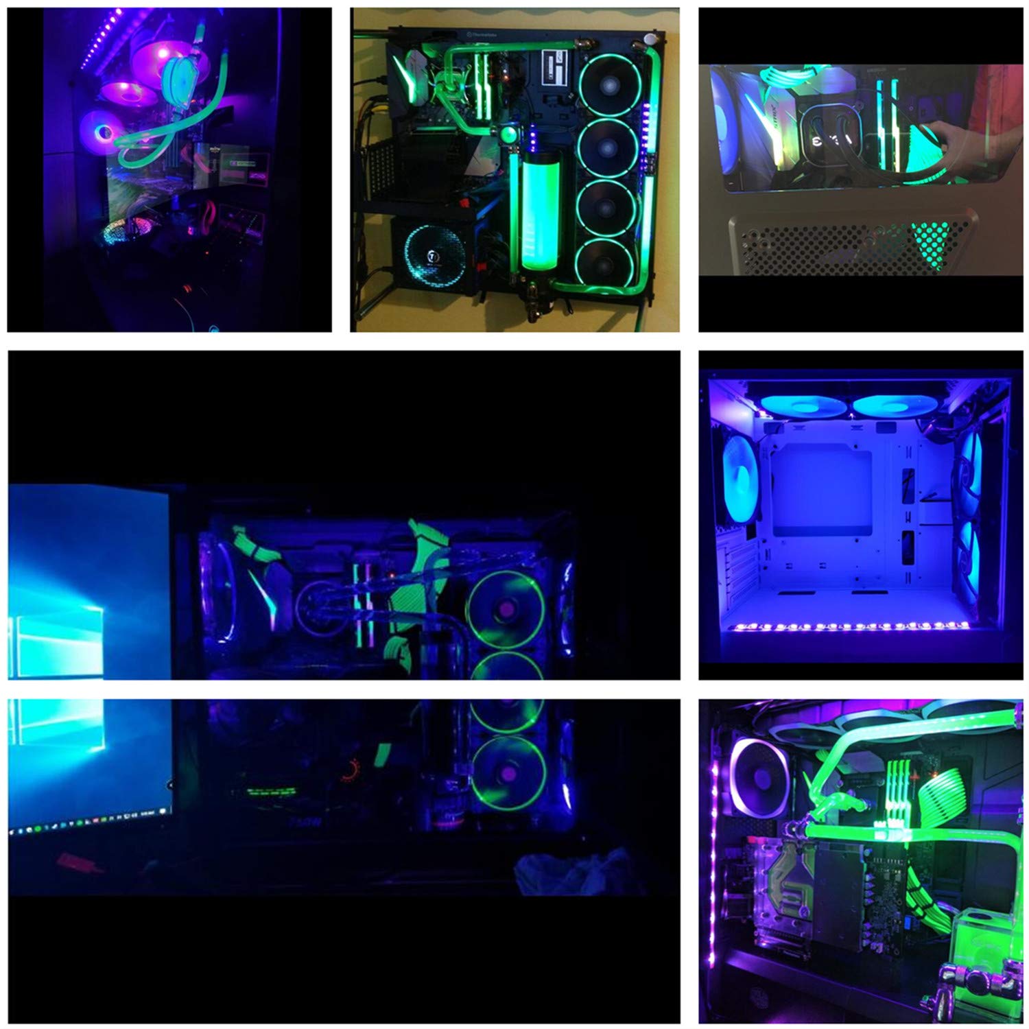 DS PC LED Flexible Light Strip - UV Purple Magnetic Computer Lighting Kit for PC Case (390nm, 11.8 Inch, 2nd Gen S Series) - Perfect for Gaming Setup & PC Customization