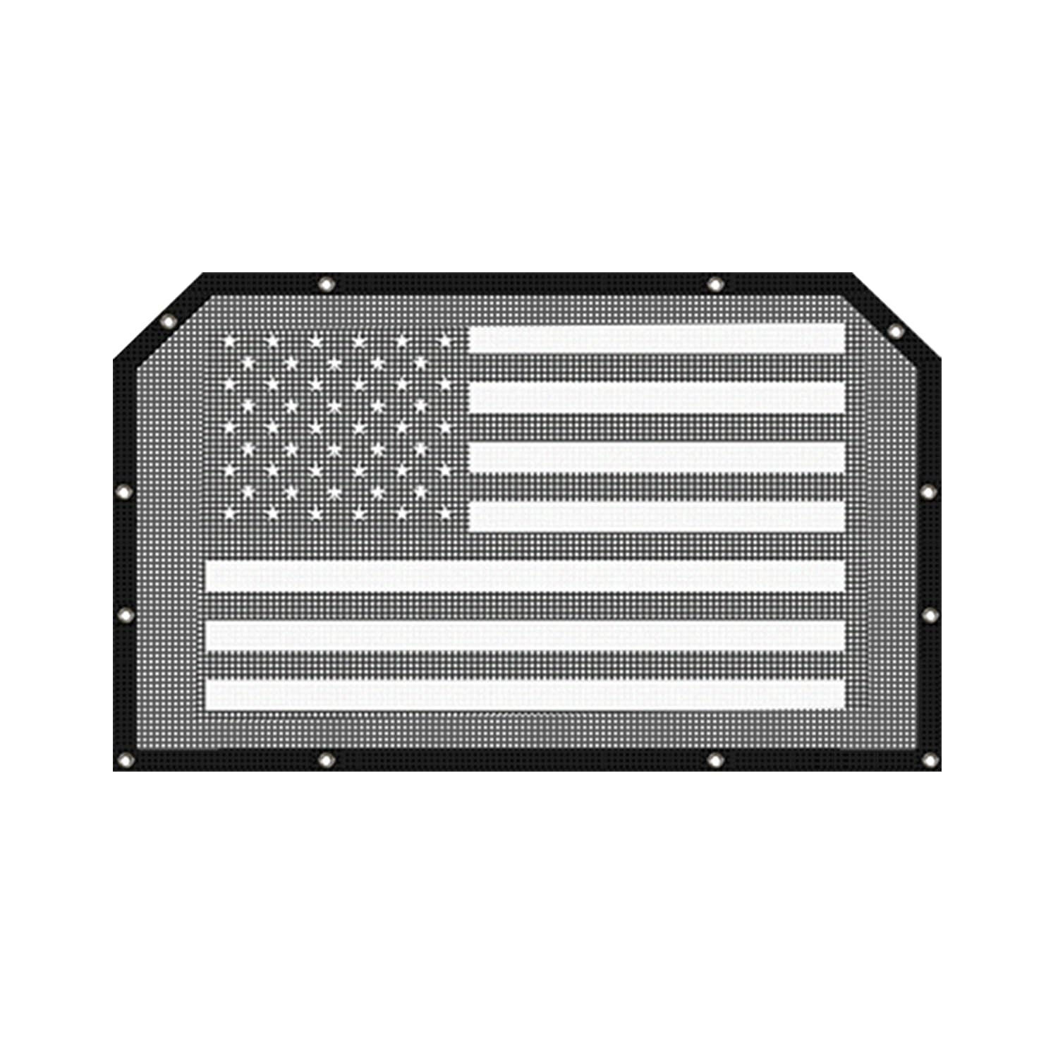 Jeep JL Bikini Top Sunshade Mesh with US Flag Design - Black Mesh Sun Shade for Jeep Wrangler JL/JLU & Gladiator JT (2018+ Models) | UV Protection & Off-Road Accessories for Summer Beach & Outdoor Adventures