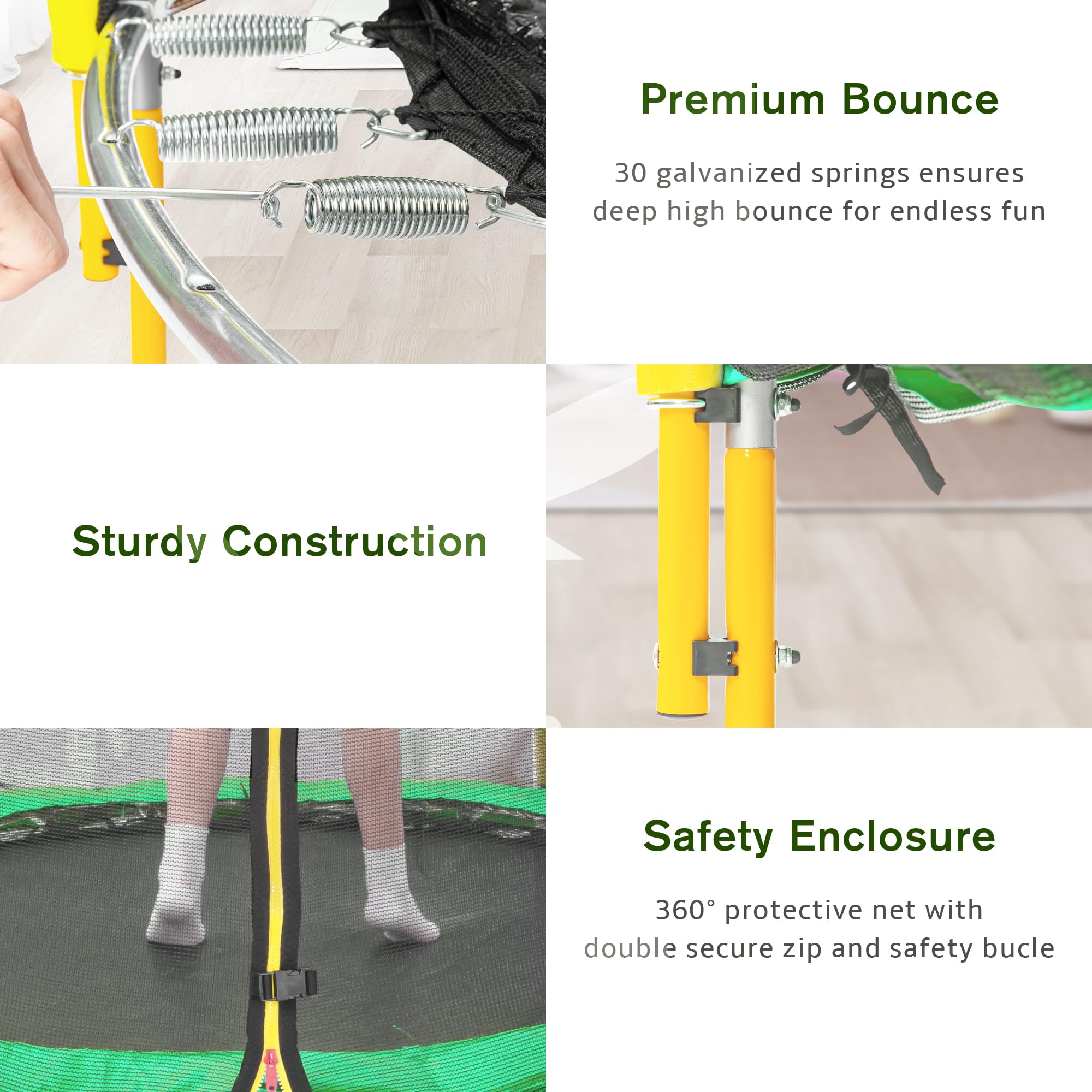 Merax 66'' Kids Trampoline with Basketball Hoop & Safety Enclosure Net - 5.5FT Mini Trampoline for Toddlers Ages 1-8 | Indoor/Outdoor Bounce Toy with Rubber Ball | Perfect Birthday Gift for Active Kids | Great for Backyard Play, Exercise & Birthday Parties